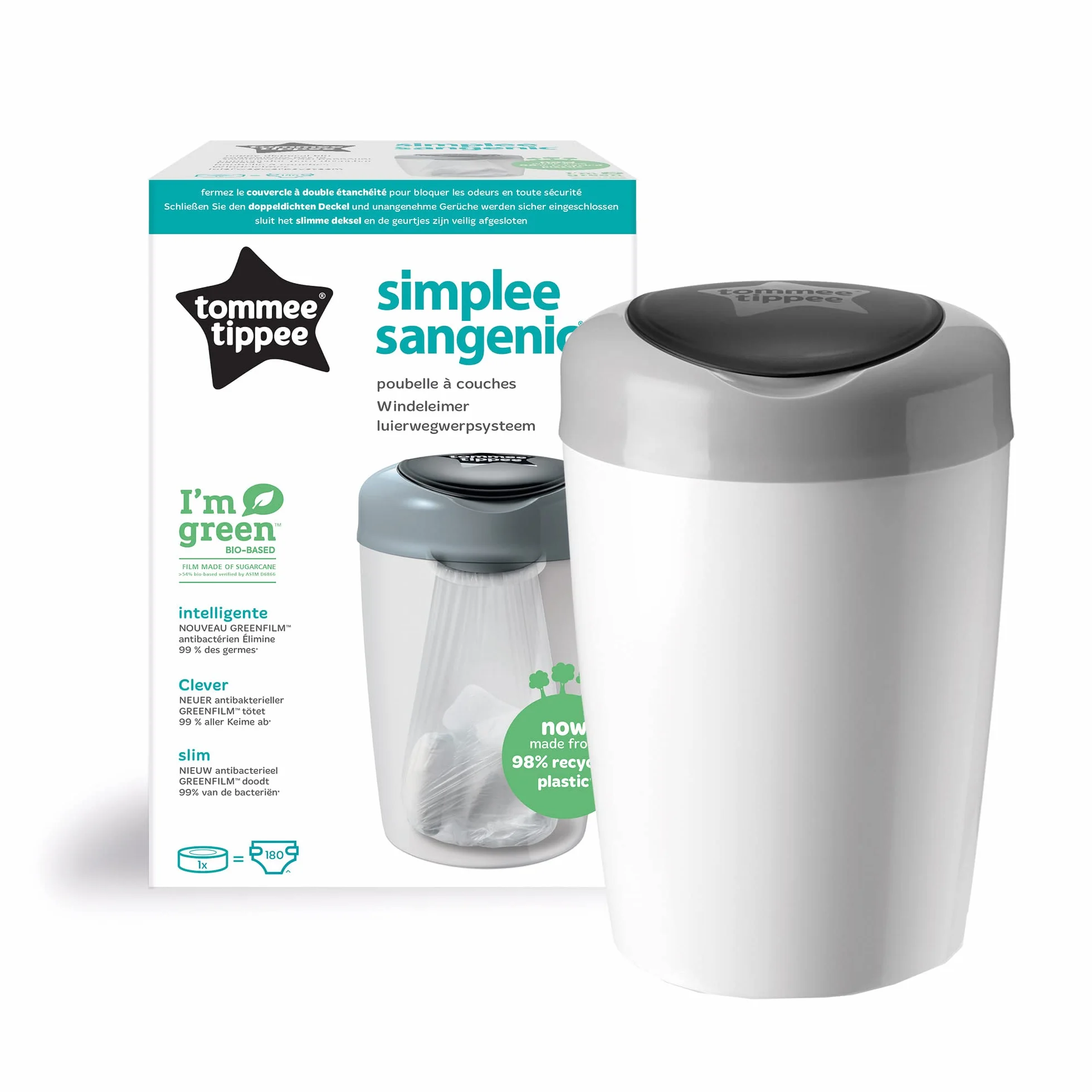 Tommee Tippee Simplee Sangenic kosz na pieluchy szary