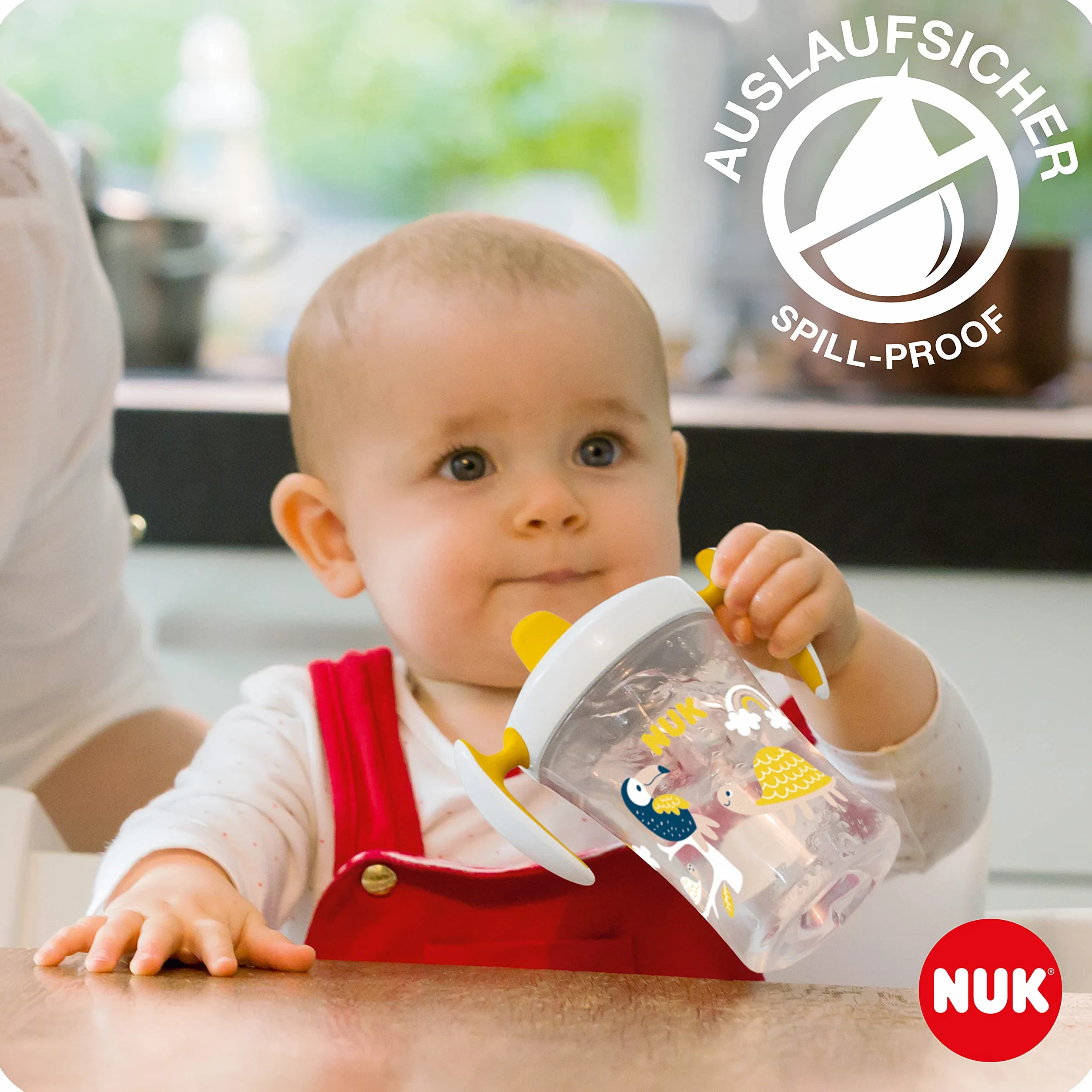 Kubek niekapek NUK Trainer Cup | Niekapiący ustnik z miękkiego materiału | Od 6 miesiąca | Nie zawiera BPA | 230 ml | Żabka (zielona)