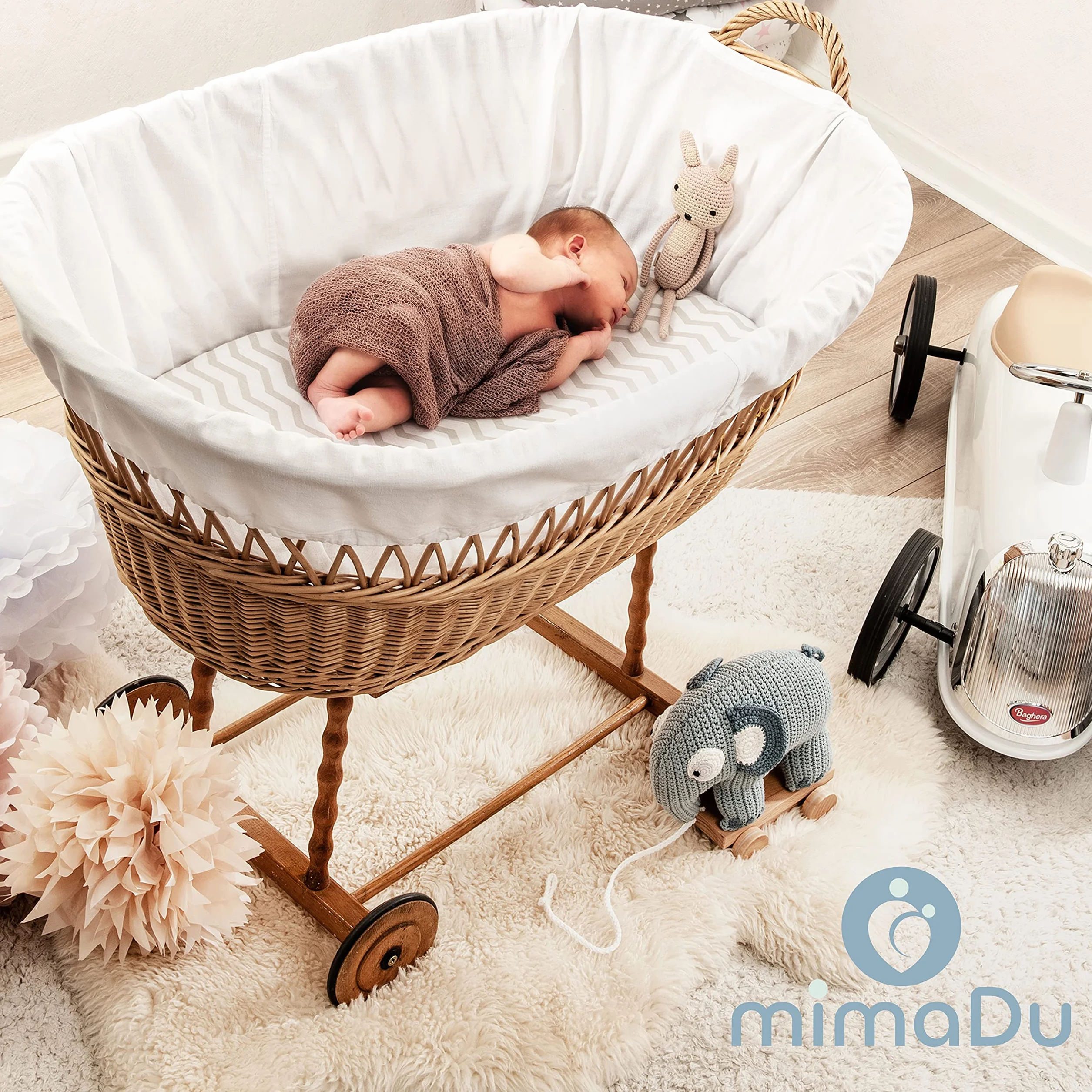 mimaDu® Spannbettlaken Kinderwagen Matratzenbezug 78x36 80x35 80x40 cm 100% OEKOTEX Baumwolle