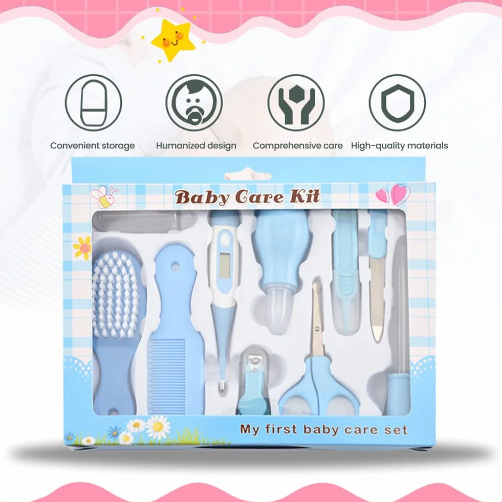 10 szt. Baby Care Maternal and Child Essentials obcinacz do paznokci nożyczki bezpieczeństwa szczotka do włosów grzebień zestaw opieki zdrowotnej ciała