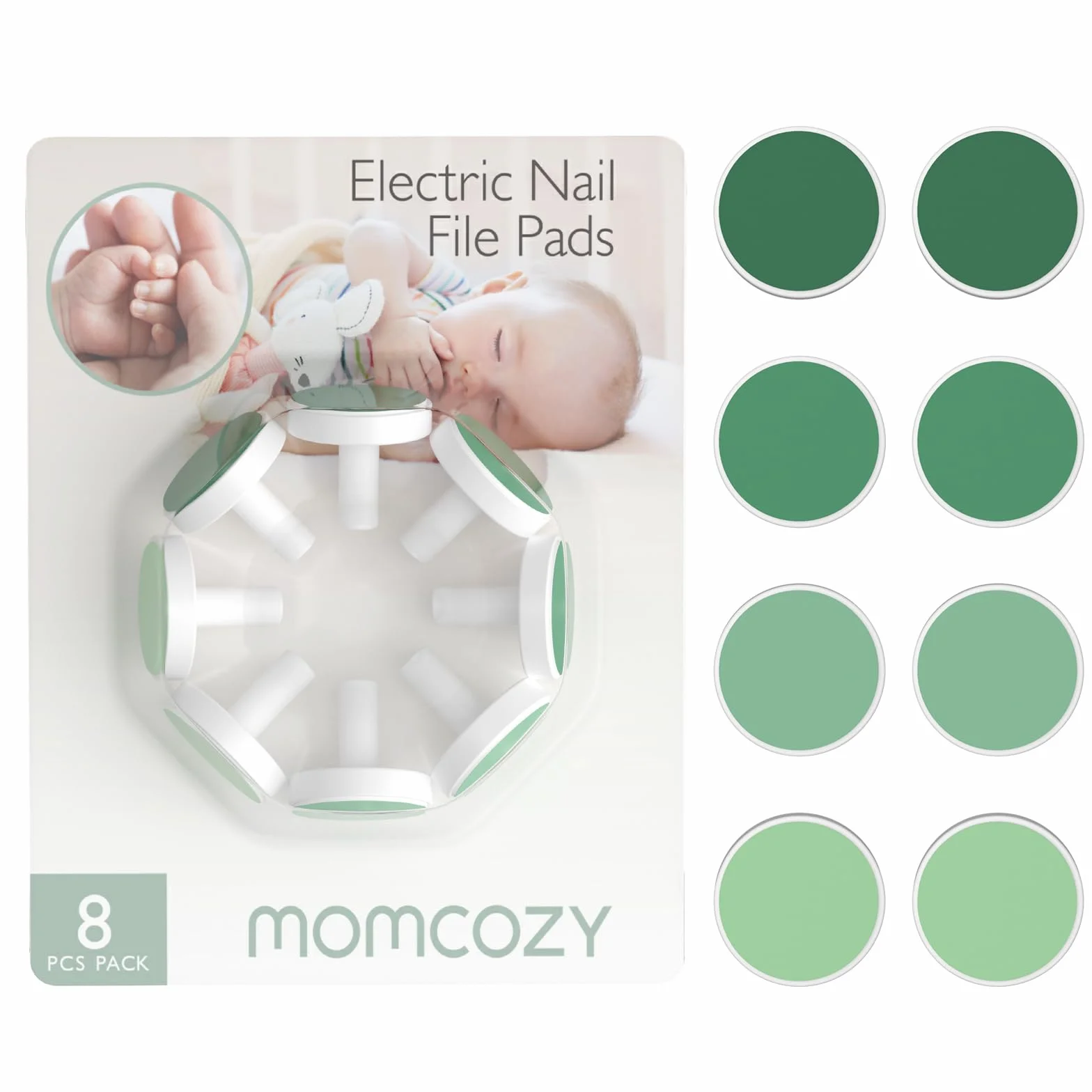 Momcozy Elektryczne podkładki szlifierskie do trymera dla niemowląt, 8 sztuk