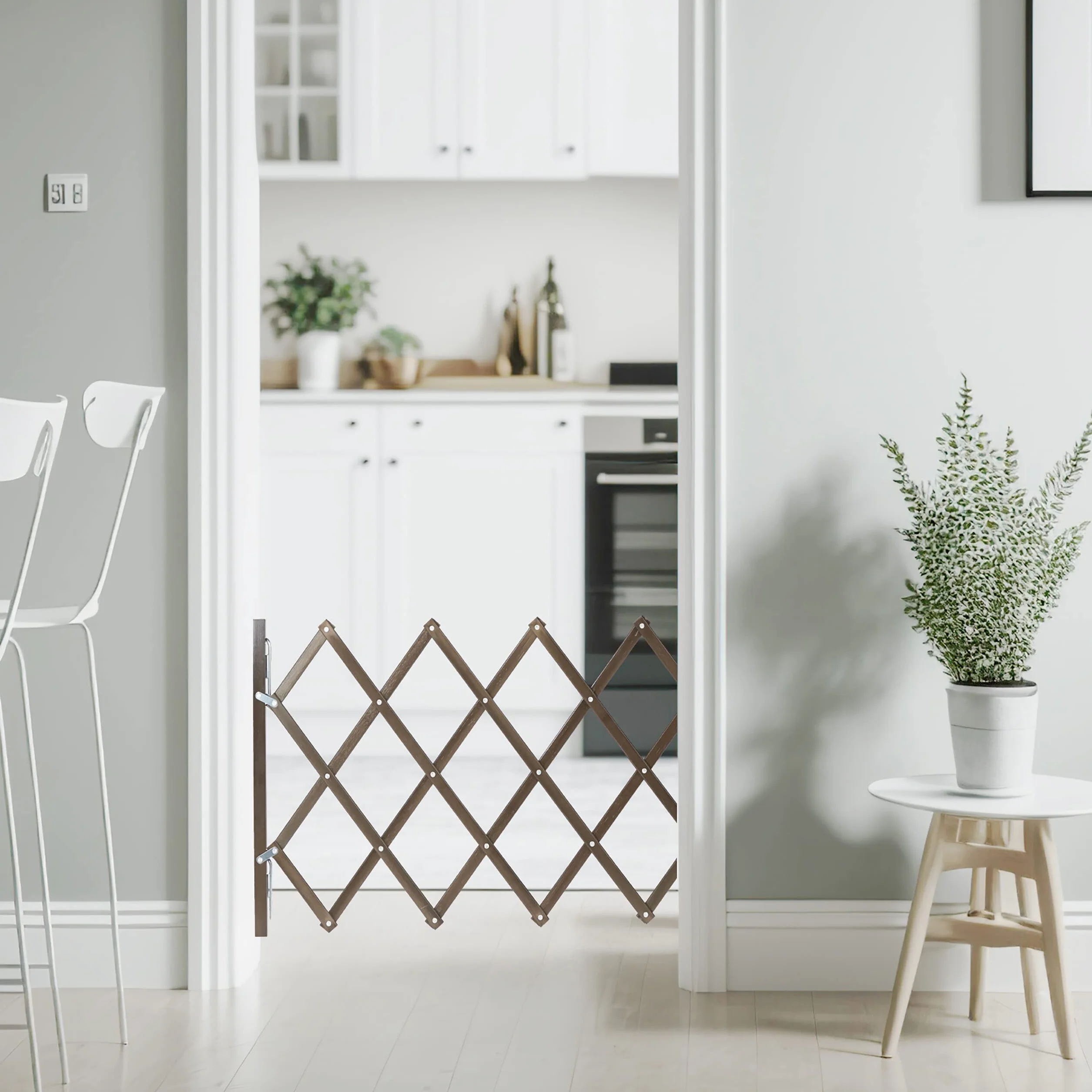 Relaxdays Bariera bezpieczeństwa dla psa składana 96 cm bambusowa brązowa