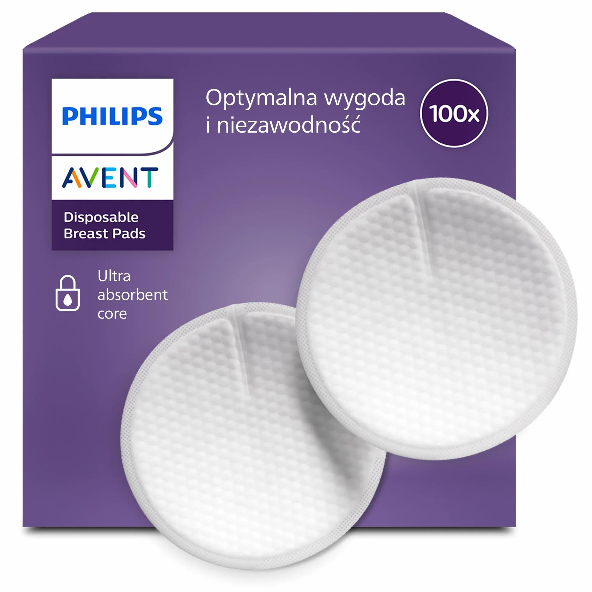 Philips Avent Scf254/13 Wkładki Laktacyjne, Biały, 100 Sztuk