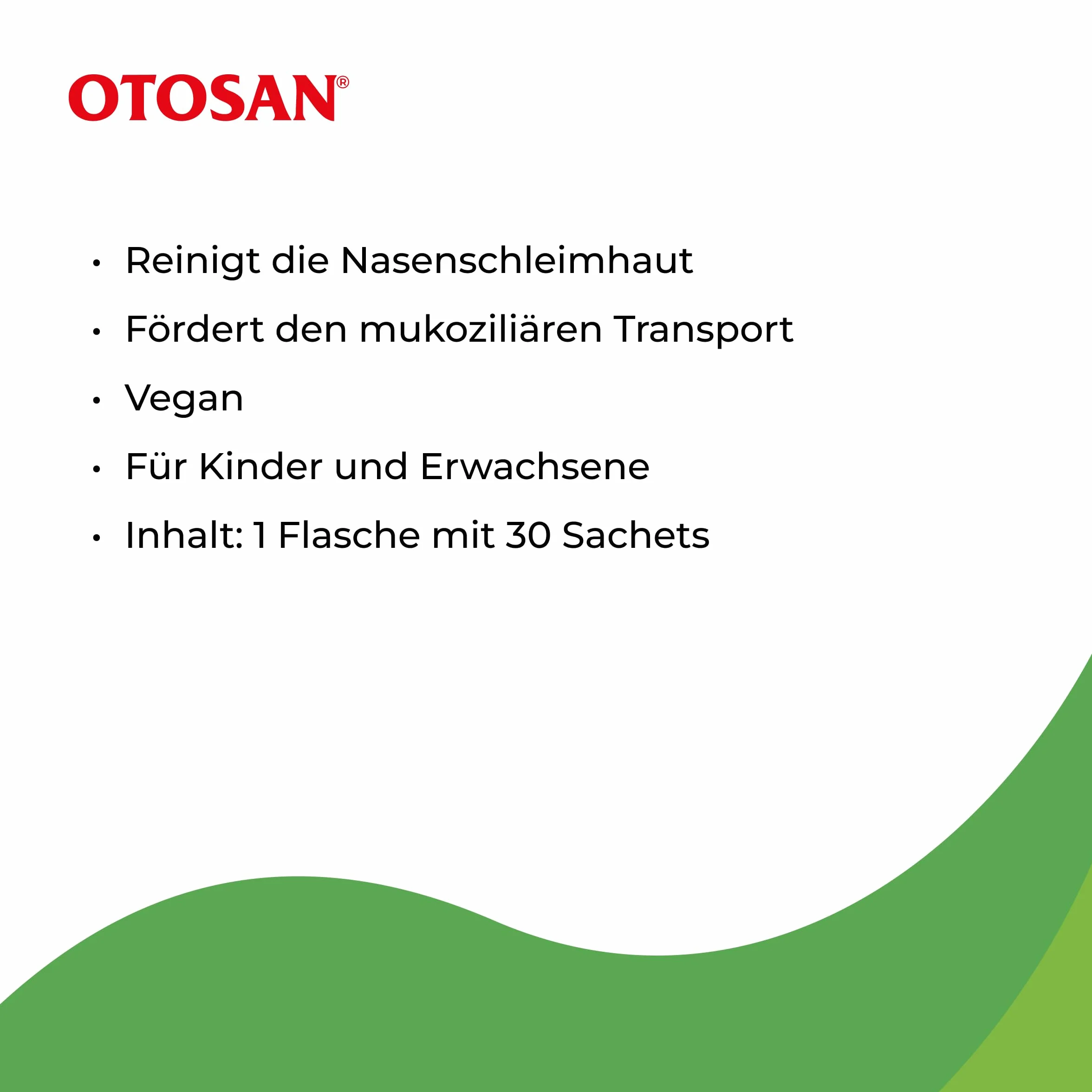 OTOSAN Zestaw do płukania nosa i oczyszczania nosa z 30 saszetkami na sól do płukania nosa