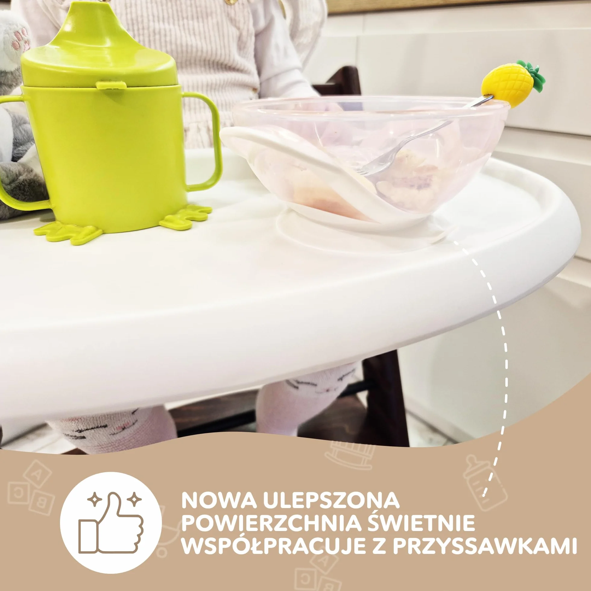 Stół do wysokiego krzesła kompatybilny z Stokke Tripp Trapp, biały, nie zawiera BPA