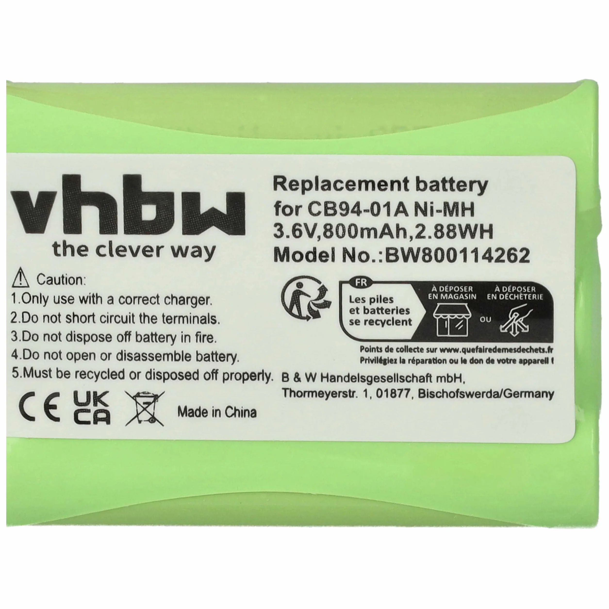 vhbw Akumulator kompatybilny z Motorola MBP668, MBP853 (800 mAh, 3,6 V, NiMH)
