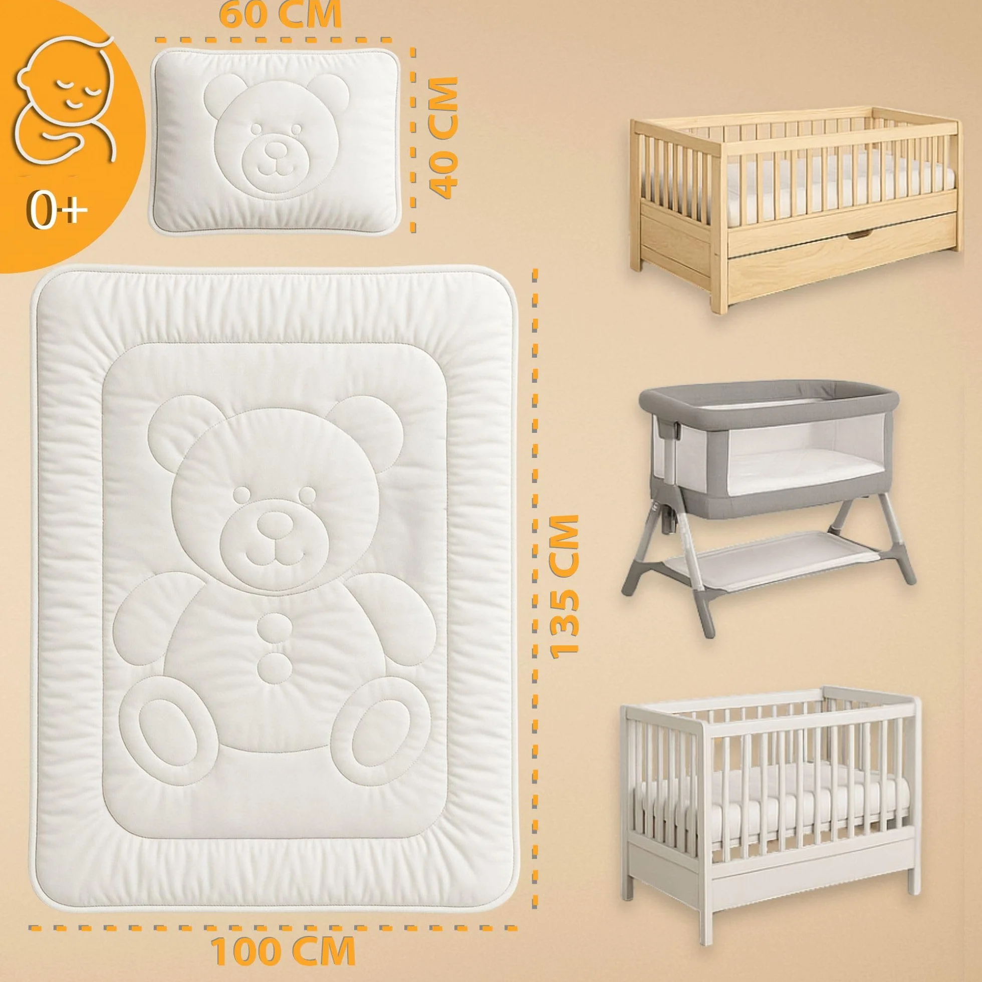 Totsy Baby Kołdra i poduszka dziecięca 100 x 135 cm, komplet pościeli z mikrofibry 40 x 60 cm