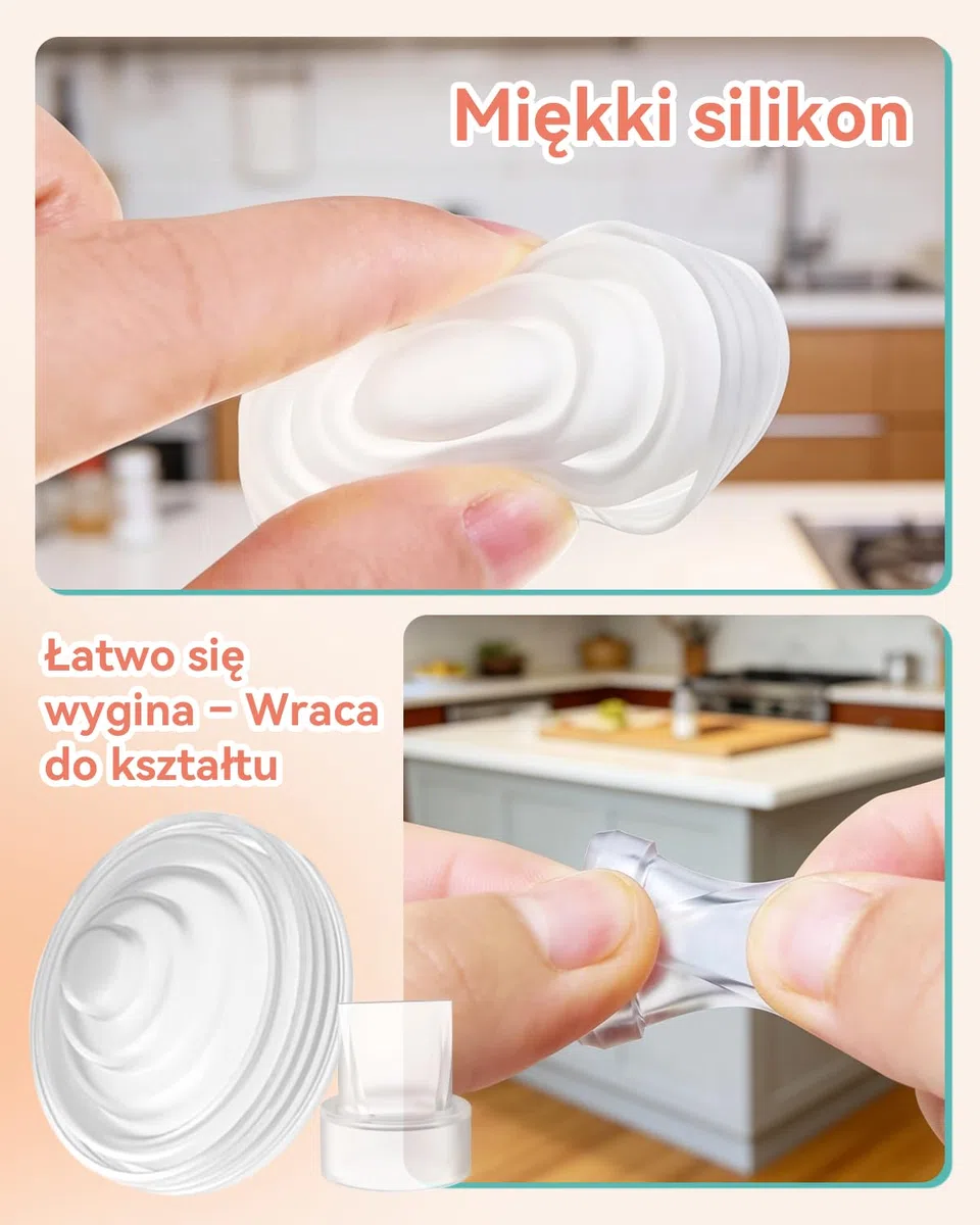 Części zamienne do laktatora Momcozy M5, w zestawie 4 silikonowe zawory z dzióbkiem kaczki i 2 silikonowymi pompkami do mleka, bez BPA, przenośne akcesoria do laktatora