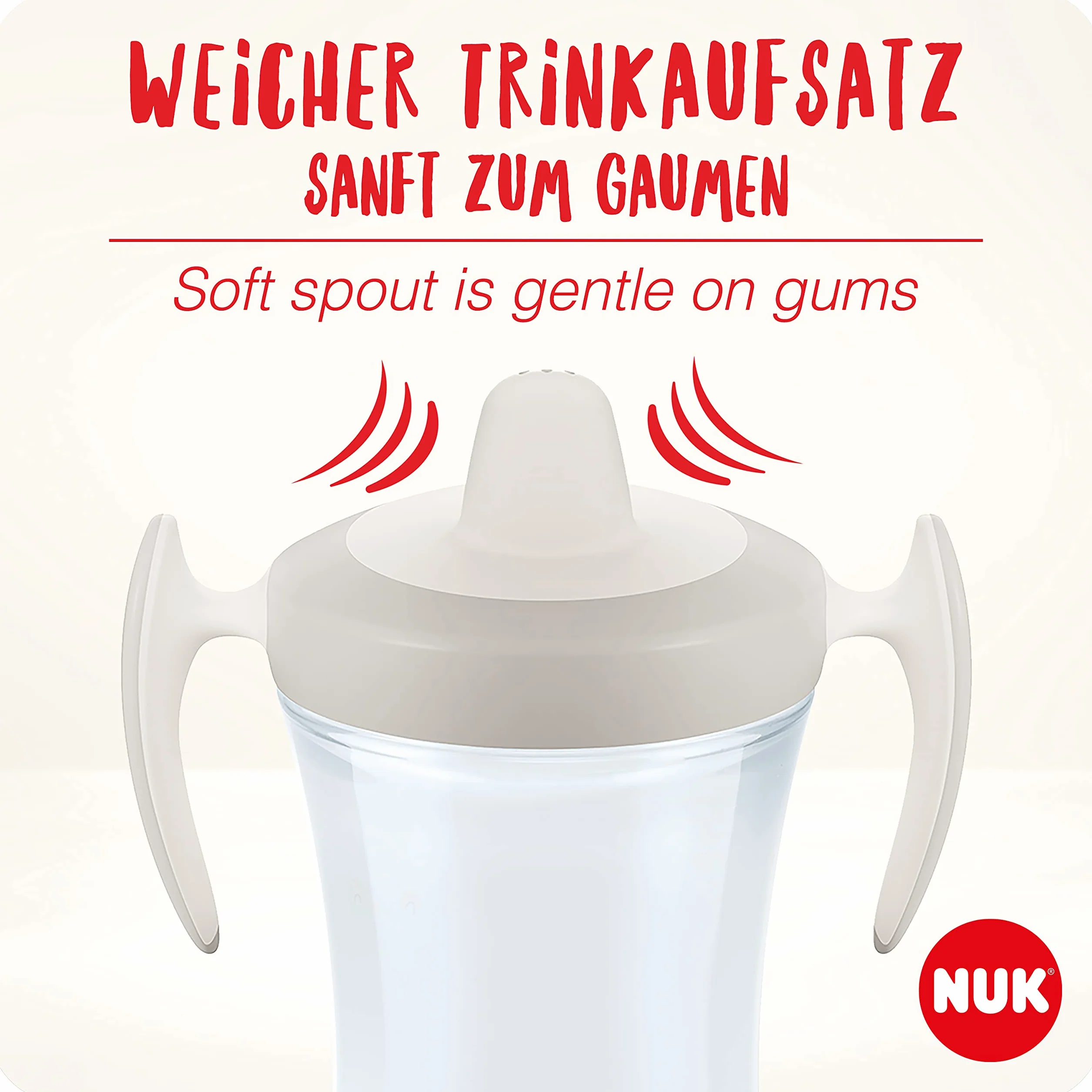Kubek niekapek NUK Trainer Cup | Niekapiący ustnik z miękkiego materiału | Od 6 miesiąca | Nie zawiera BPA | 230 ml | Żabka (zielona)