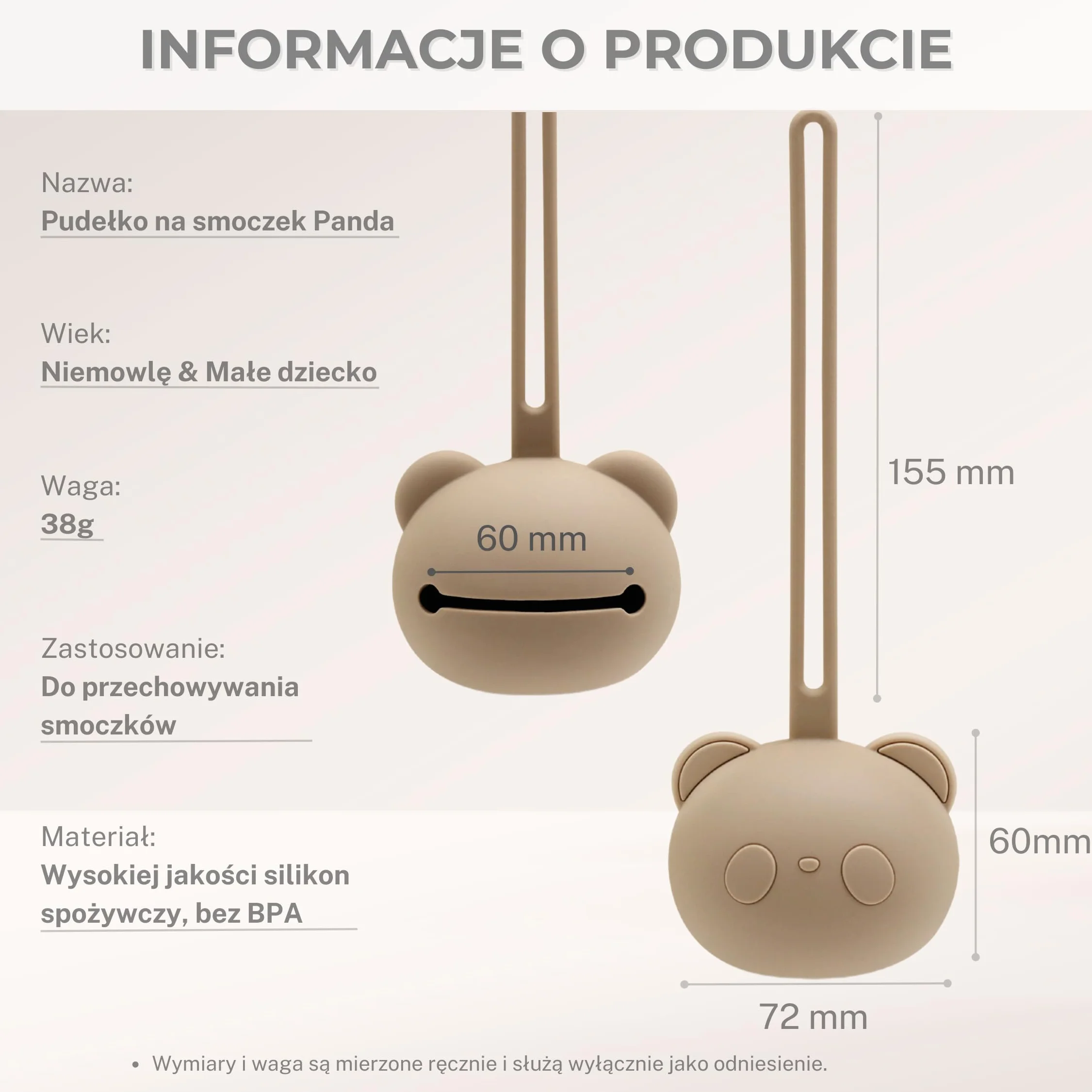 Silikonowe etui na smoczek 2 sztuk bez BPA panda dla niemowląt