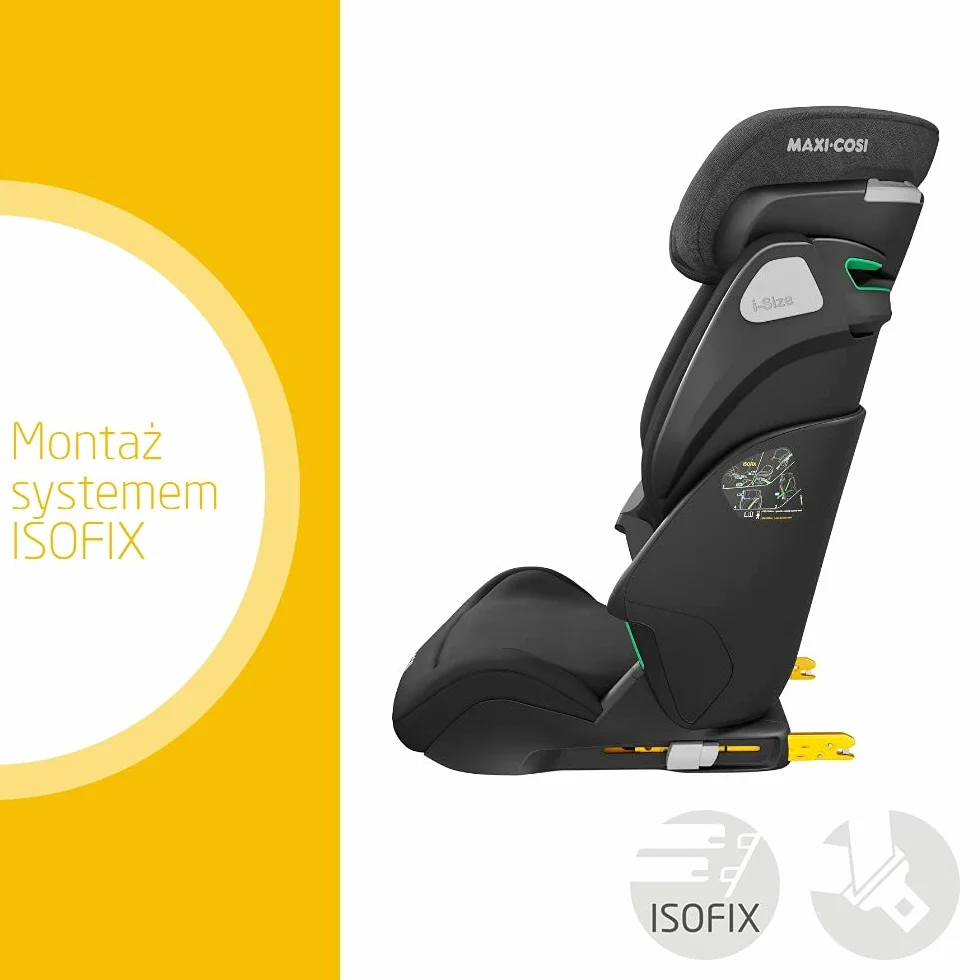 Maxi-Cosi Kore i-Size Fotelik samochodowy ISOFIX 3,5–12 lat 100–150 cm Regulacja wysokości szerokości System ochrony bocznej Plus Authentic Black
