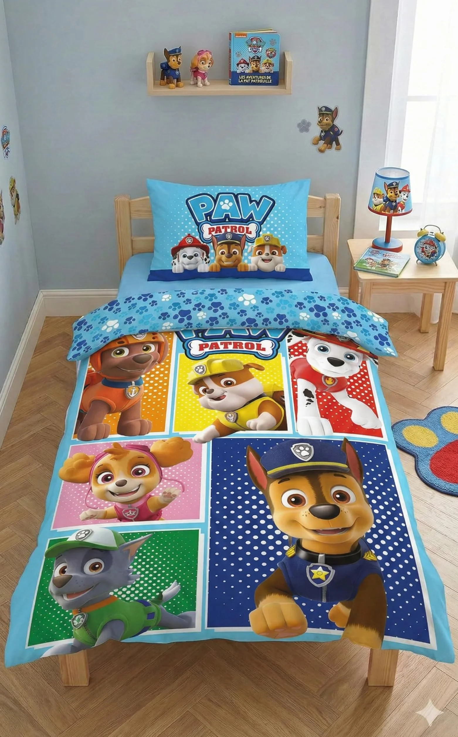 Psi Patrol pościel dziecięca pościel dziecięca 100 x 135 cm kołdra + poszewka na poduszkę 40 x 60 cm 100% bawełna