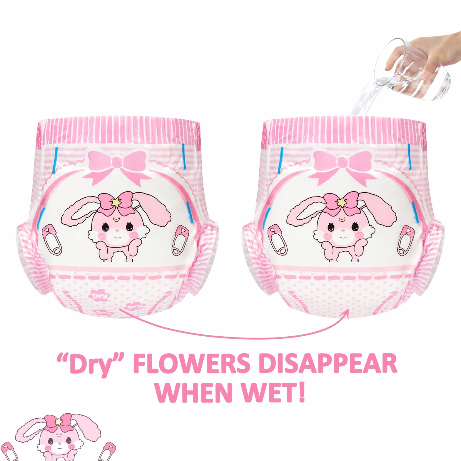 LittleForBig Pielucha Drukowana Dla Dorosłych 10 Sztuk - Baby Usagi (X-Large 121-142 CM）