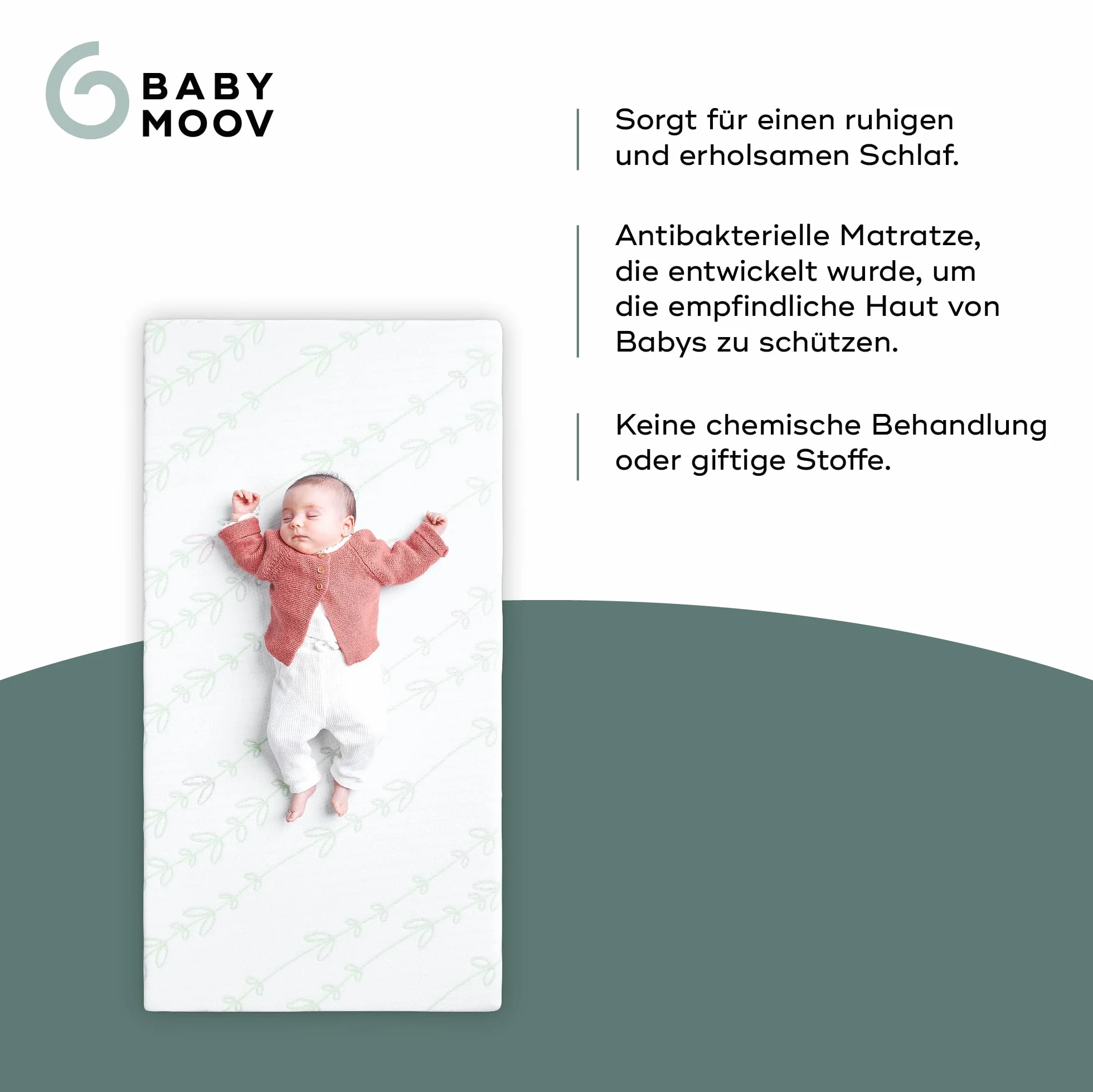 Babymoov Cosy'Lite antybakteryjny materac dziecięcy 60x120cm - bez obróbki chemicznej - grubość 10 cm - wyprodukowano w Portugalii - zdejmowany - certyfikat Oeko-Tex