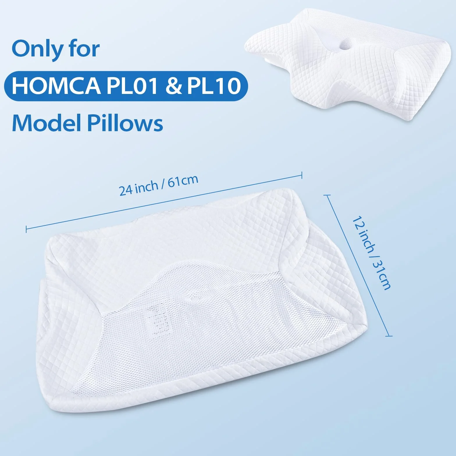 HOMCA poszewka na poduszkę PL01 60x35x8/12cm Biały