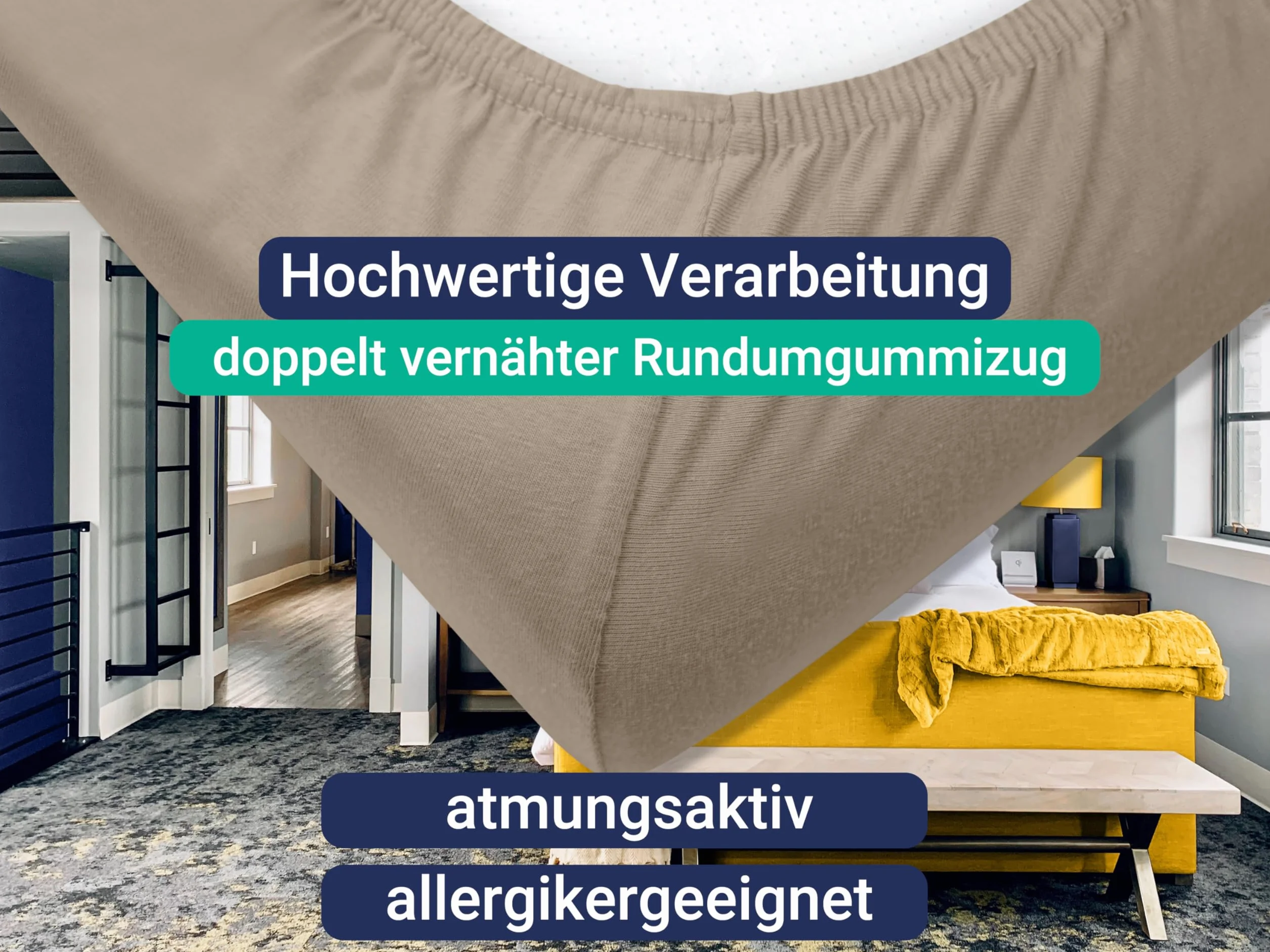 2 poszewki na poduszkę podpierającą kark – poszewka na poduszkę na kark – poszewka na poduszkę z gumką i poszewką na poduszkę 1627.2372, rozmiar M (35-40 x 55-60 cm), kolor piaskowy