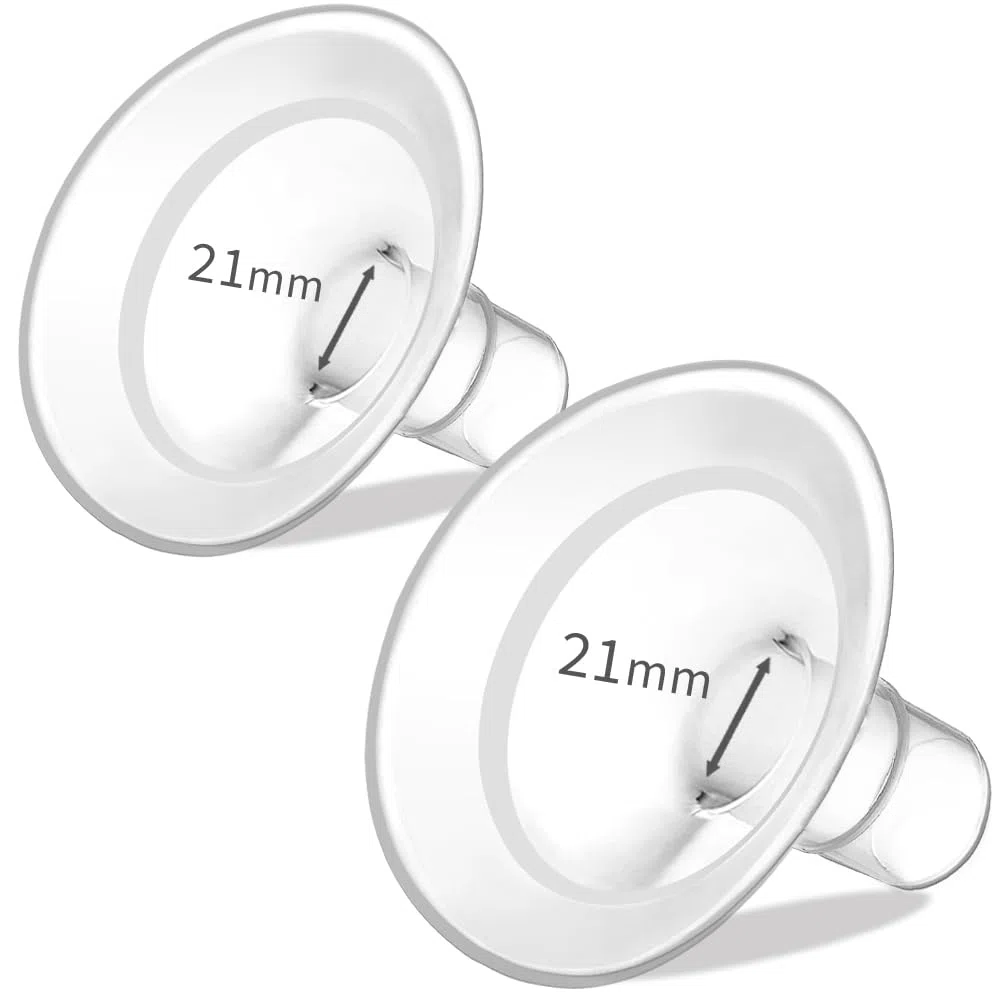 PumpMom 21 mm kołnierze do laktatora Medela, wymienny kołnierz kompatybilny z laktatorami Medela PersonalFit, Freestyle, Maxi, Freestyle Flex Connector