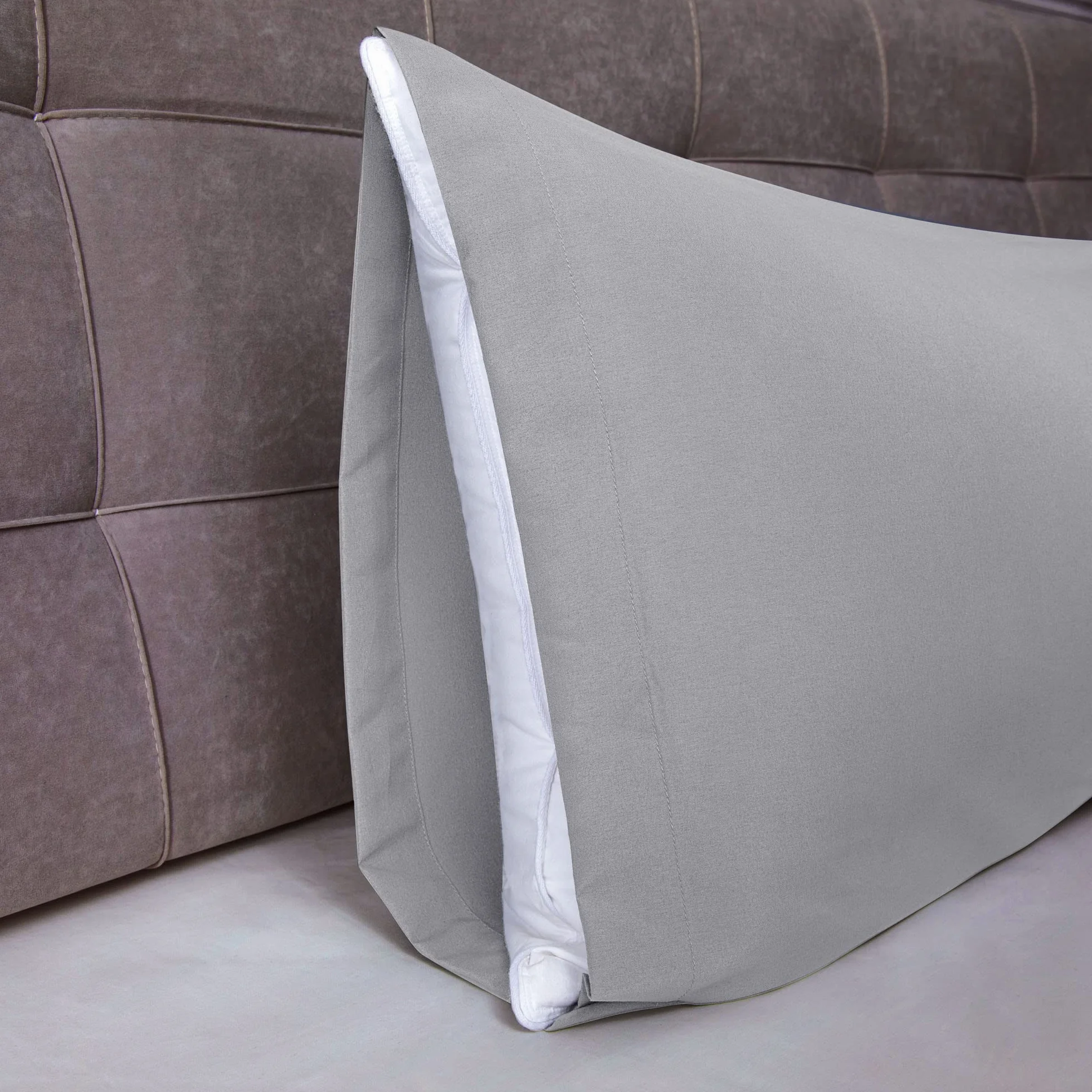 1 poszewka na poduszkę 50 x 150 cm, 100% mikrofibra - jasnoszara