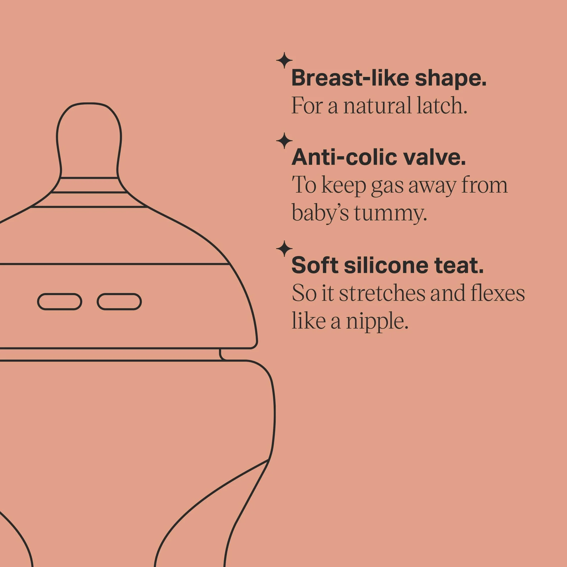 Tommee Tippee Butelka dla niemowląt, naturalna butelka antykolkowa, 340 ml, smoczek imitujący kształt piersi dla naturalnego trzymania ust, zestaw 2 szt