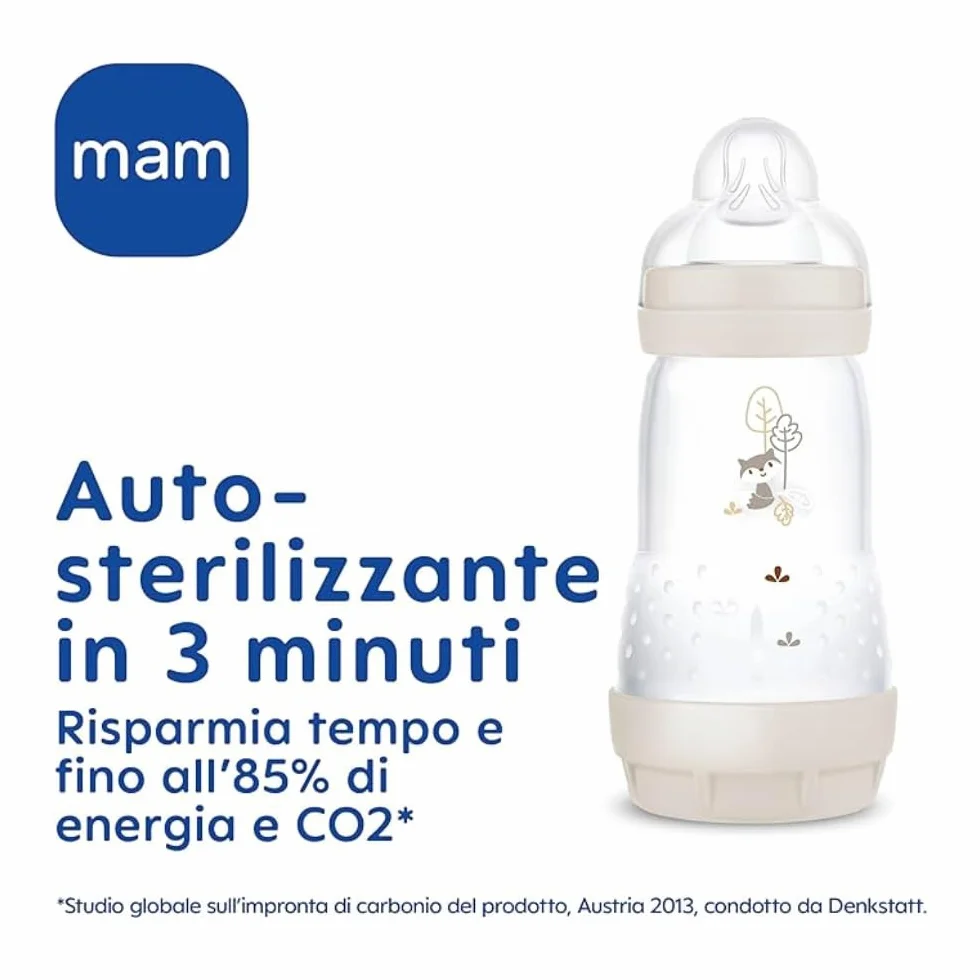 MAM Butelka do karmienia Easy Start, 2 butelki dla niemowląt, 0-2 miesiące, 160 ml, 1 na 0+ miesięcy, silikonowy smoczek SkinSoft, Bio-okrągły, neutralny