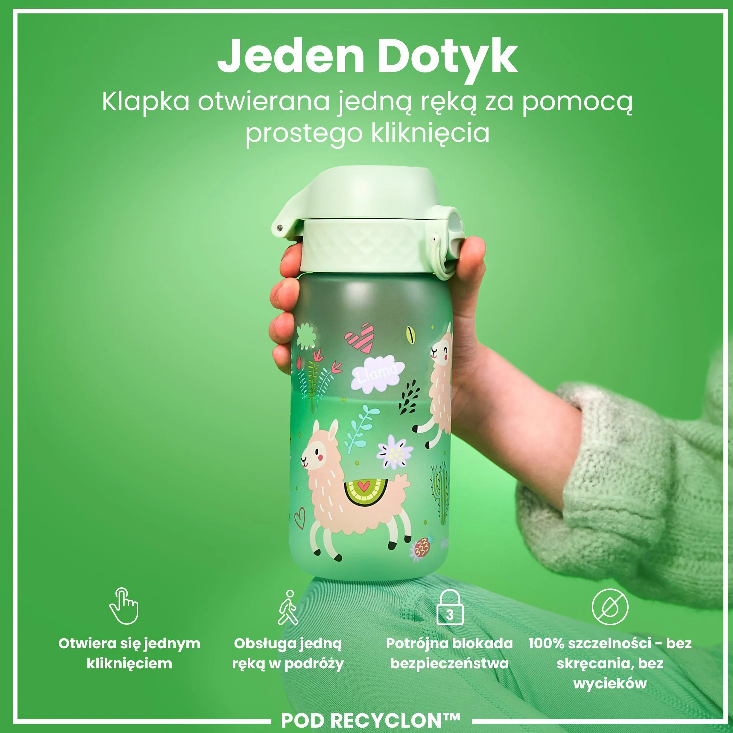 ION8 Butelka dla Dzieci 350 ml Szczelna Bez BPA Łatwa do Otwarcia