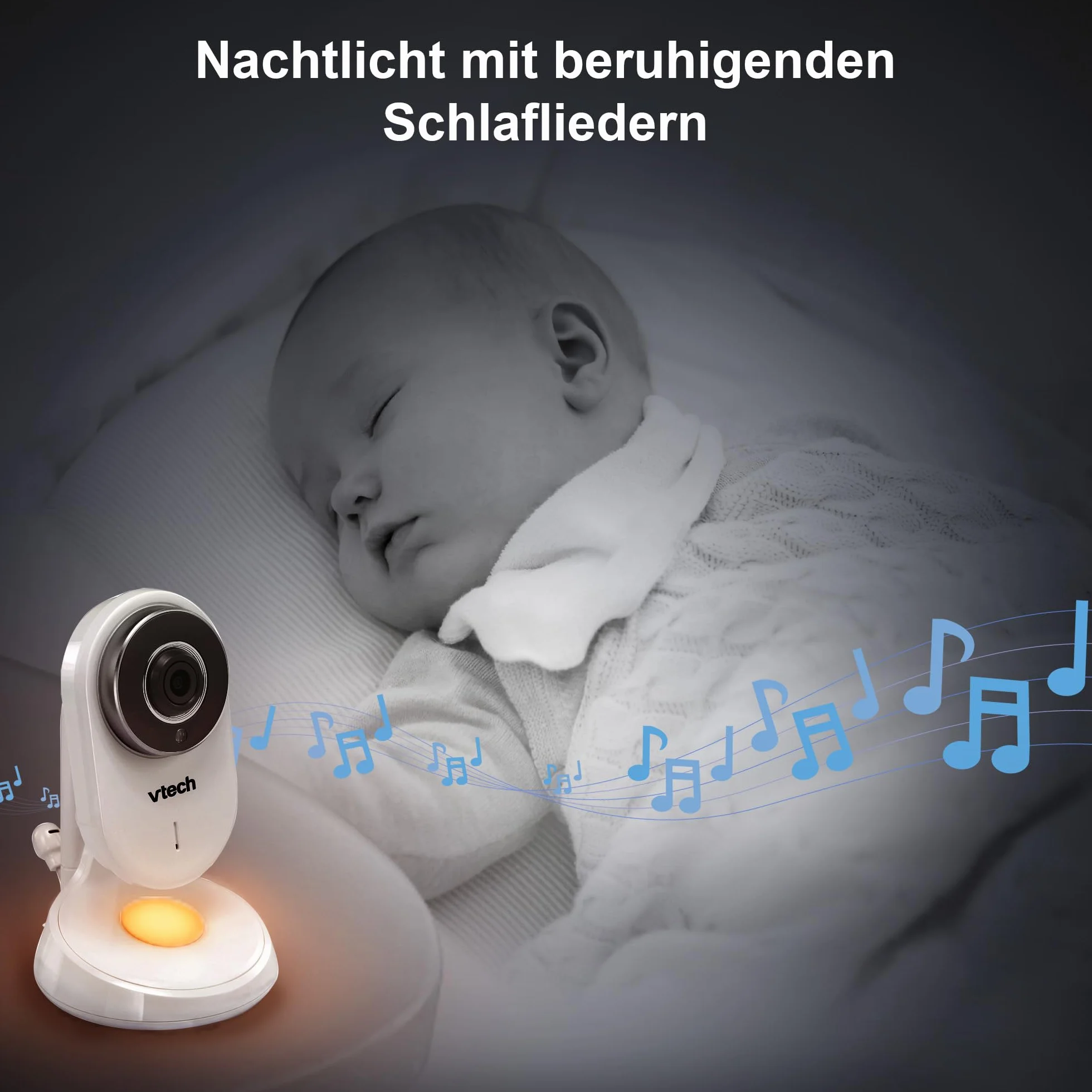 VTech VM818 monitor dla niemowląt HD – niania wideo z kamerą szerokokątną – wideo HD, czysty dźwięk, kolorowy ekran LCD 5" i funkcja widzenia w nocy – z funkcją interkomu, kołysankami i dźwiękami