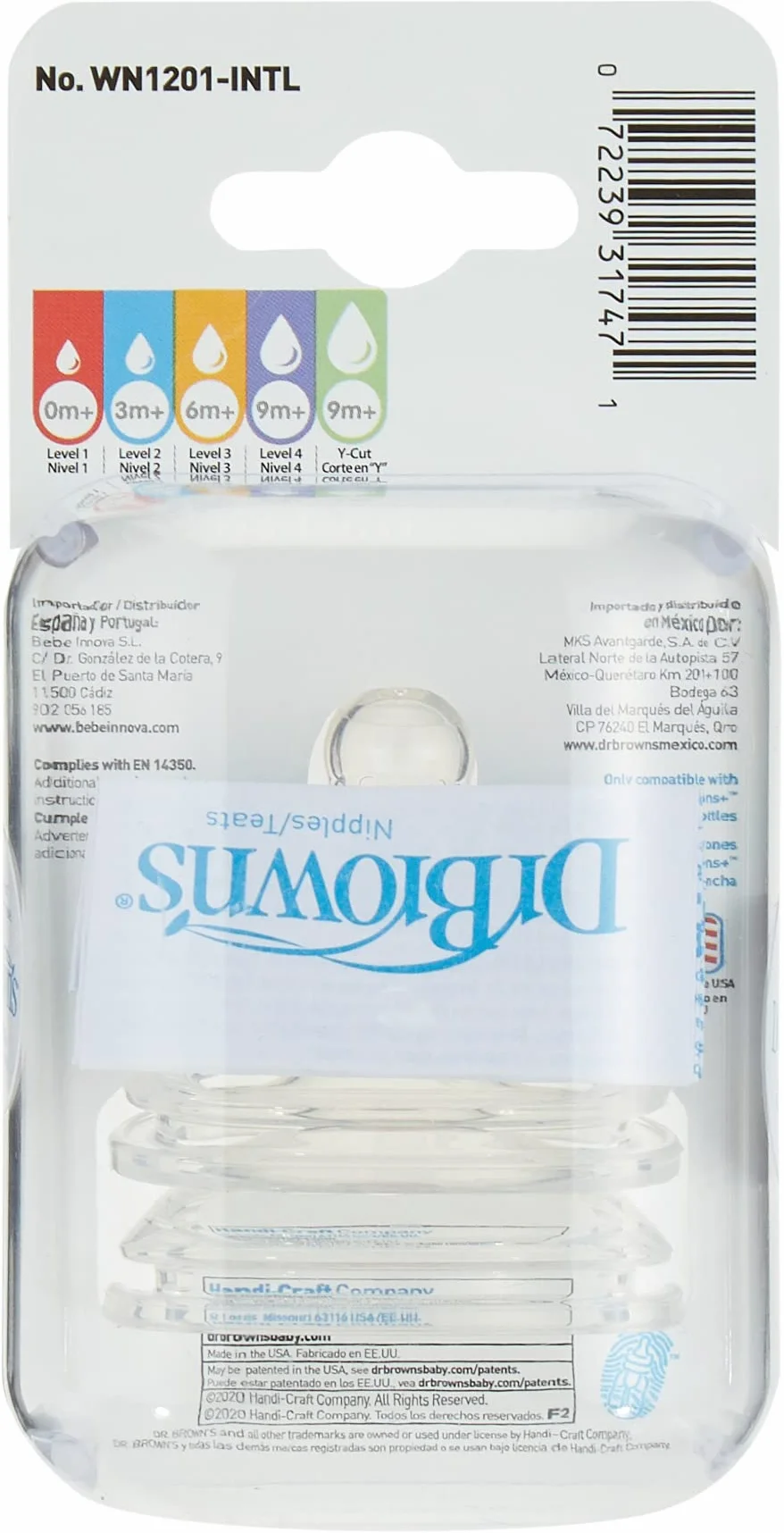 Dr. Brown's Dr Browns Dr Browns Level 1 Szeroki silikonowy smoczek Szyja, 1 sztuka