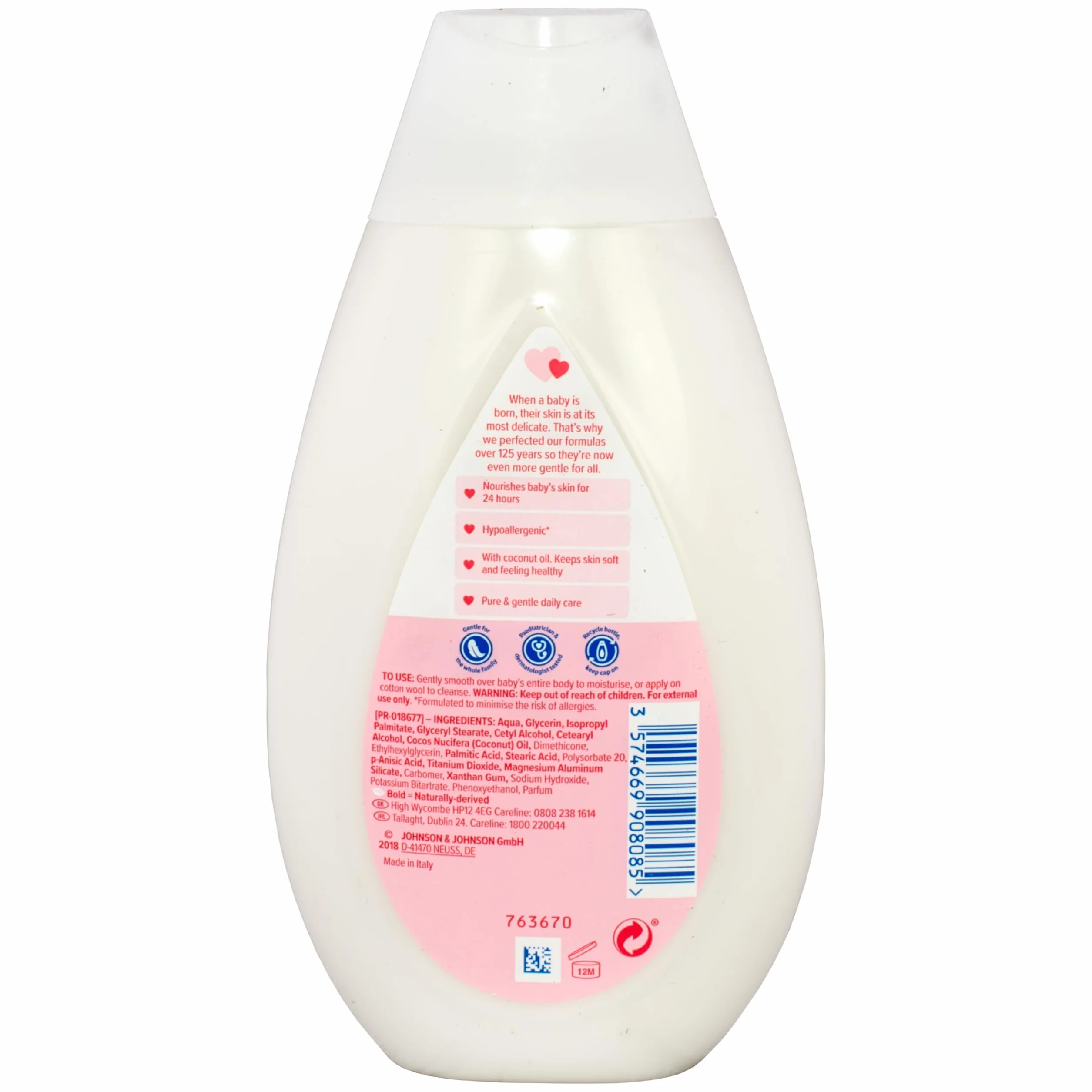 Johnson's balsam dla niemowląt, 300 ml, czysta i delikatna pielęgnacja, 3 sztuki