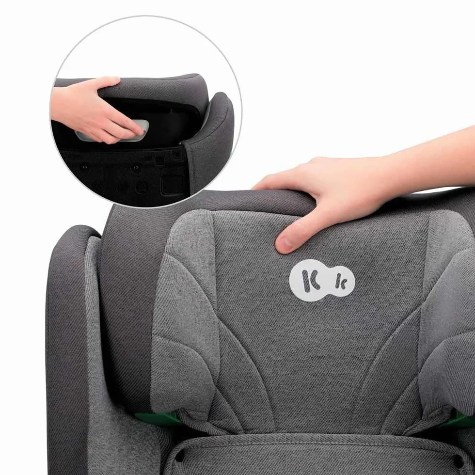 Kinderkraft JUNIOR FIX 2 Fotelik dziecięcy I-SIZE Isofix 9-36 kg Szary