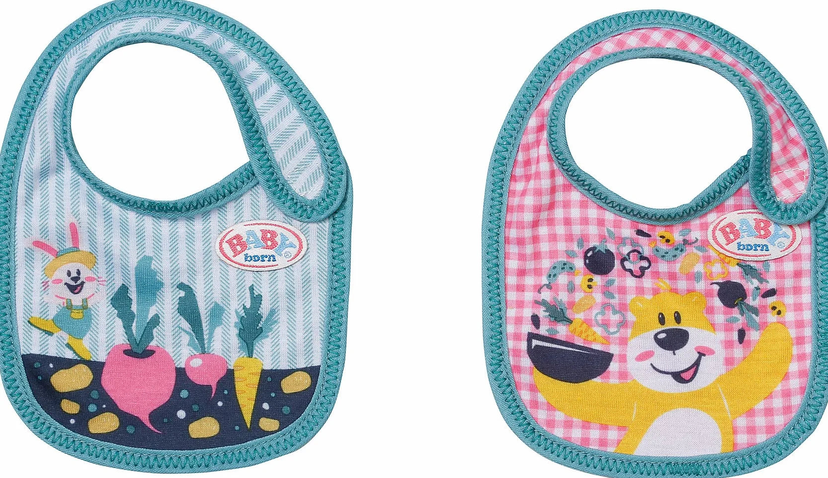 BABY born 830840 Bib 43cm Set of 1-for Toddlers 3 Years & Up-Easy for Small Hands- Assorted Designs