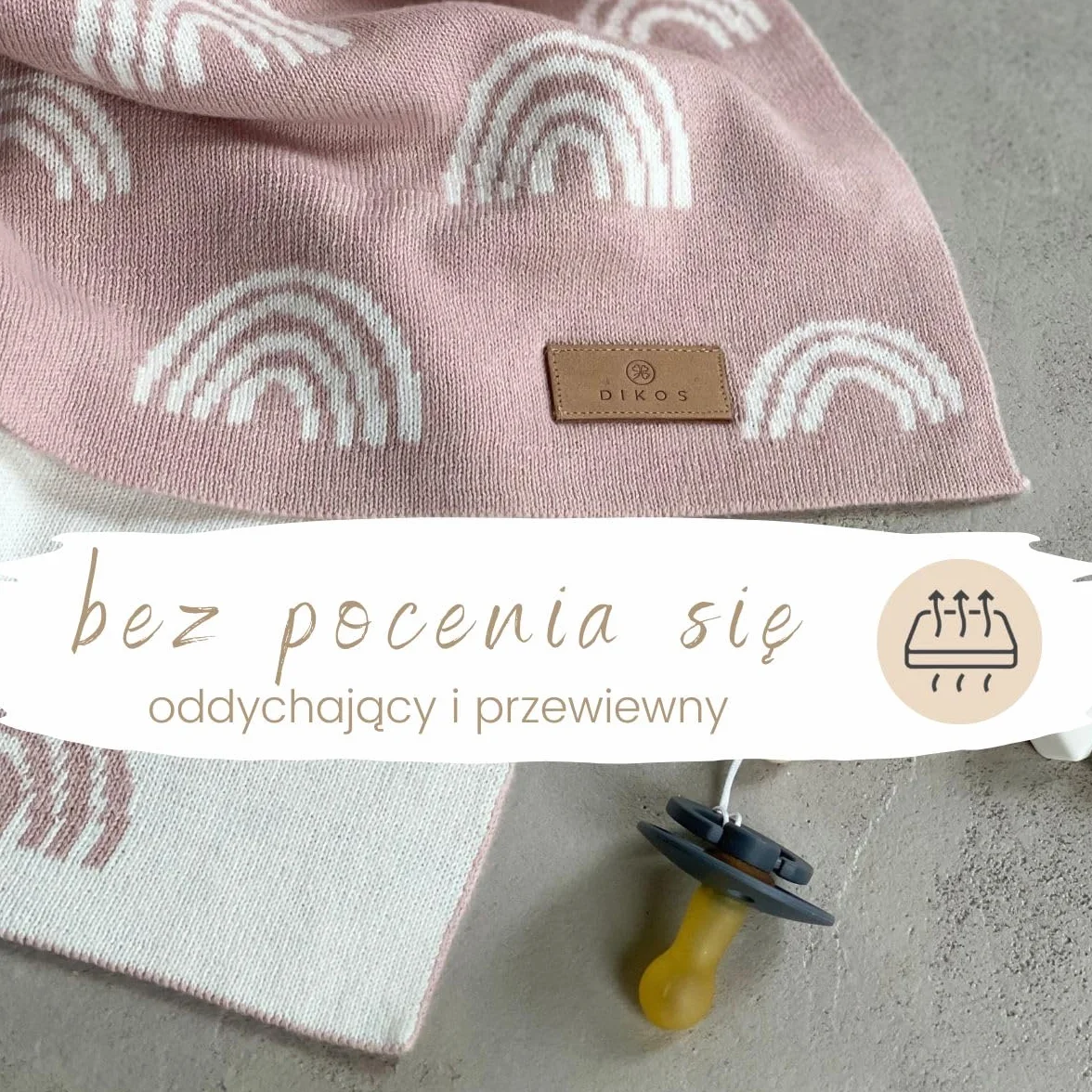 Babydecke Baumwolle rosa Regenbögen - aus 100% GOTS BIO Baumwolle (kbA kontrolliert biologischer Anbau) Mädchen Strickdecke Baby Decke Baumwolldecke Strick Kinderwagen Kuscheldecke Geschenk zur Geburt