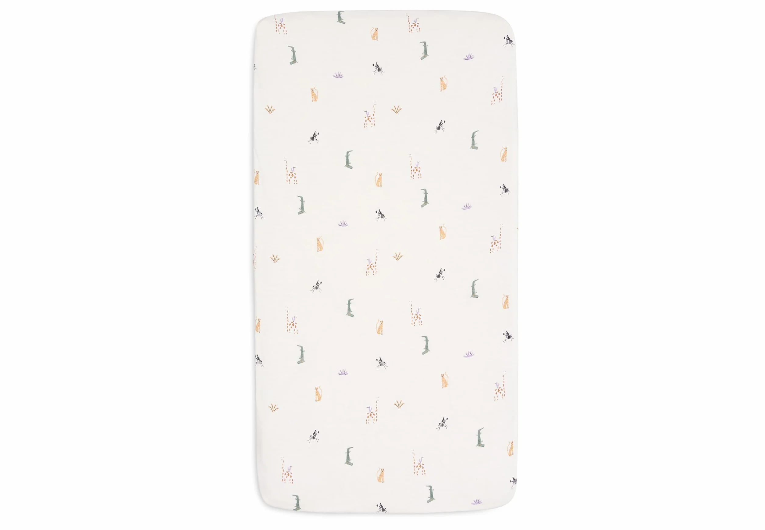 Jollein Prześcieradło dżersejowe z gumką – do łóżeczka dziecięcego – Jungle Jambo – 60 x 120 cm – 100% bawełna – prześcieradło z gumką – certyfikat Oeko-TEX