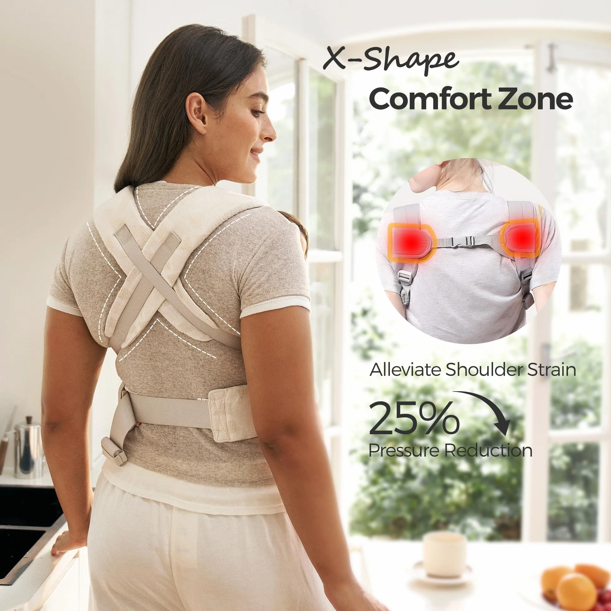 Momcozy Nosidełko dla noworodka od urodzenia | Ergonomiczna pomoc do noszenia z podparciem karku, lekkie i bezpieczne (3-11 kg), geometryczny wzór