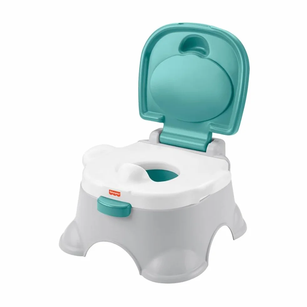 Fisher-Price Nocnik 3-w-1 Nocniczek i podnóżek do nauki korzystania z toalety, ze zdejmowaną nakładką na sedes i zbiorniczkiem do mycia, HPY87