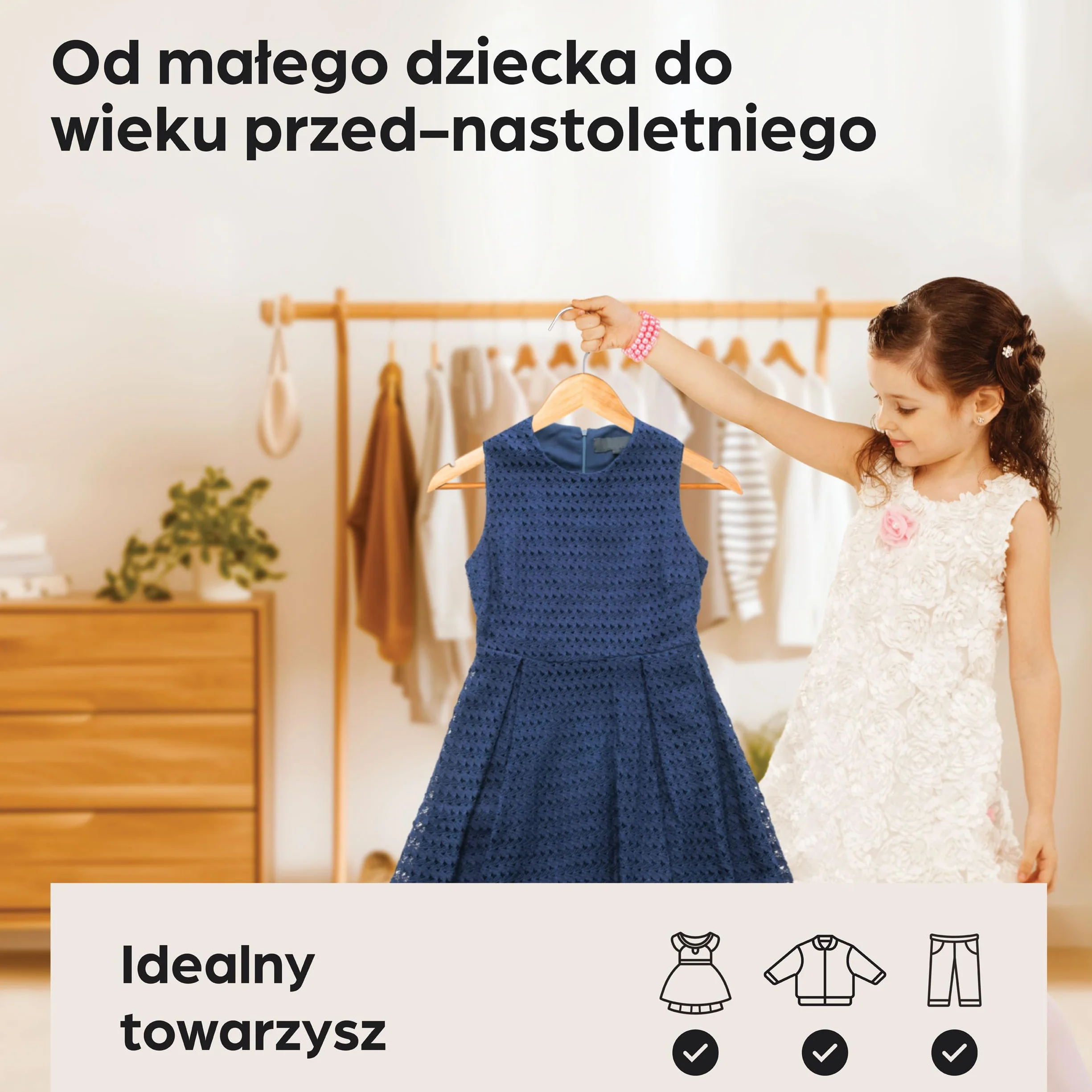 Drewnianych Wieszaków dla Dzieci - Zestaw 10 - Wytrzymałe Naturalne Drewno Bukowe - Doskonały Porządek dla Dziecięcej Odzieży