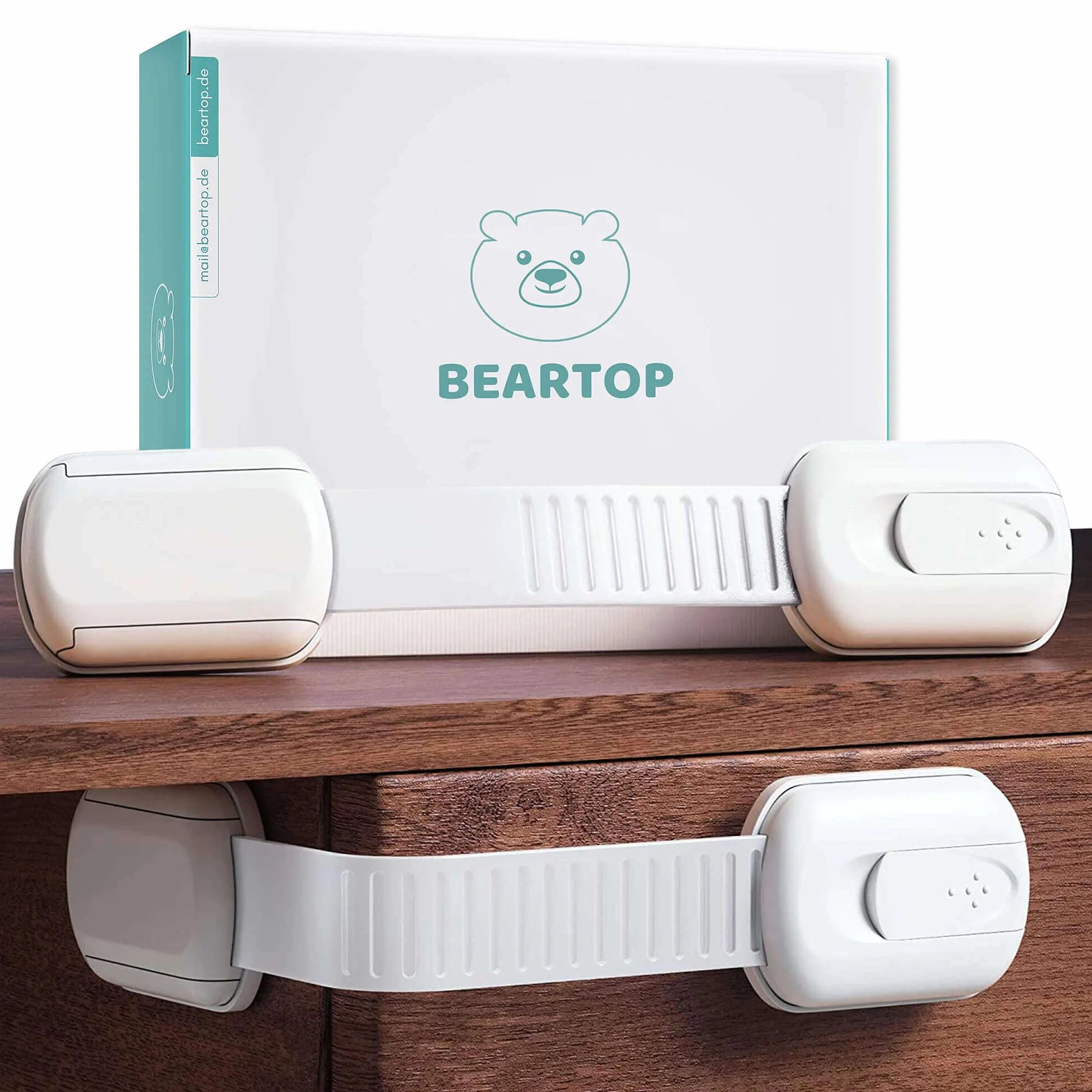 BEARTOP GH67 Zabezpieczenie Do Szuflad Przed Dziećmi, 8 Sztuk, Biały