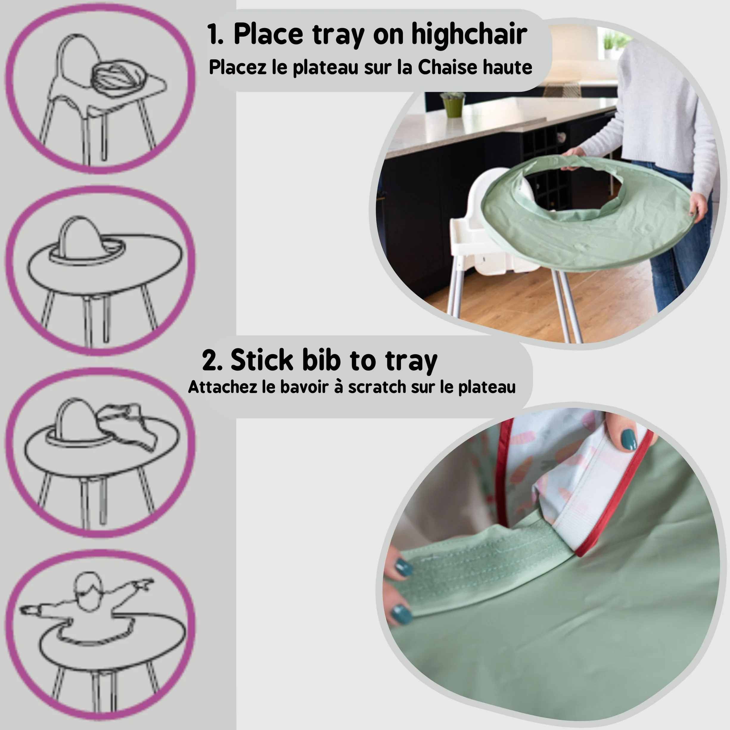 Tidy Tot Unisex śliniaczek i tacy zestaw 6 miesięcy do 2 lat idealny do BLW