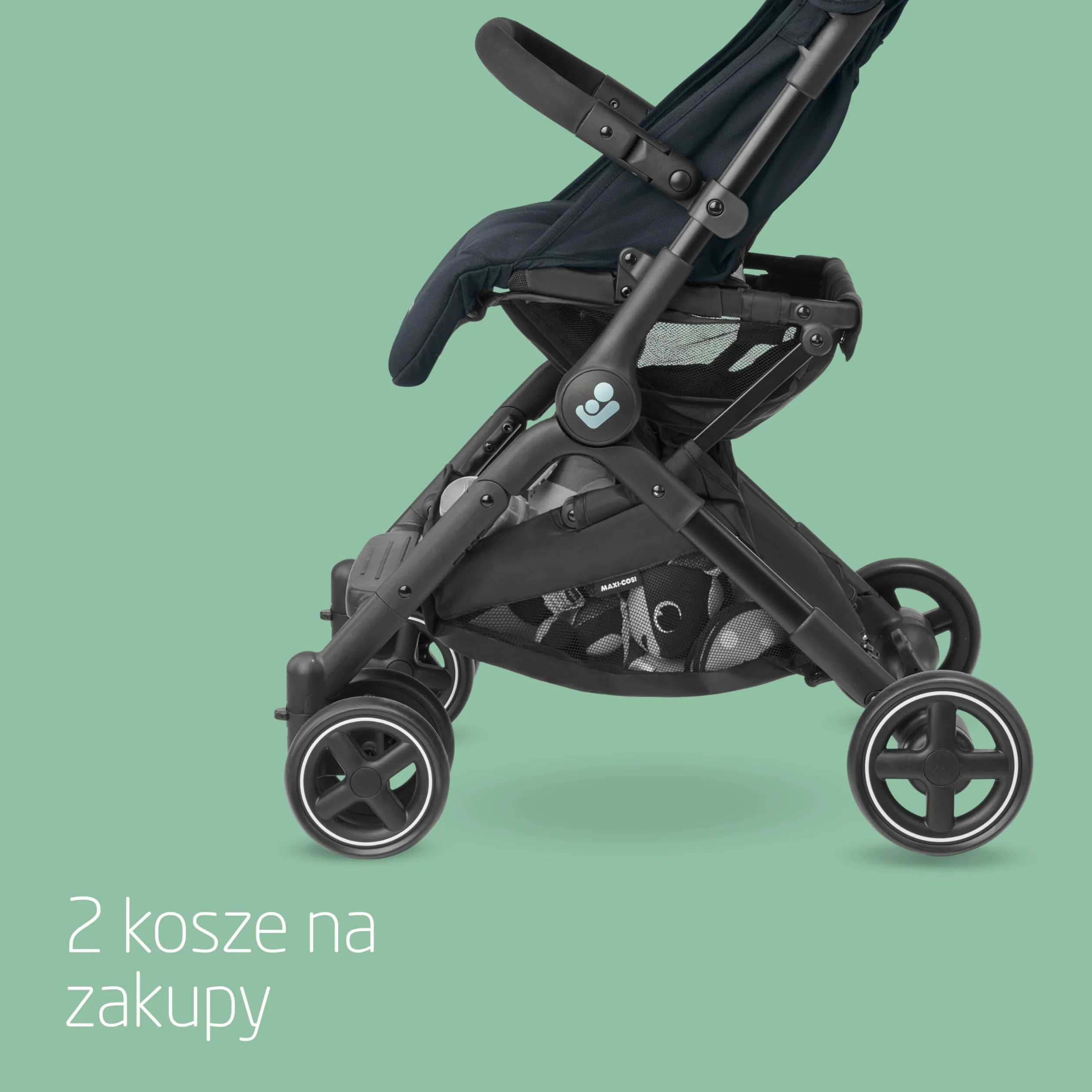 Maxi-Cosi Lara2 Wózek dziecięcy, 0–4 lata, 0–22 kg, Wózek spacerowy, Lekki wózek, 3 pozycje, Pozycja płaska, Automatyczne składanie, Pasek na ramię, Essential Graphite