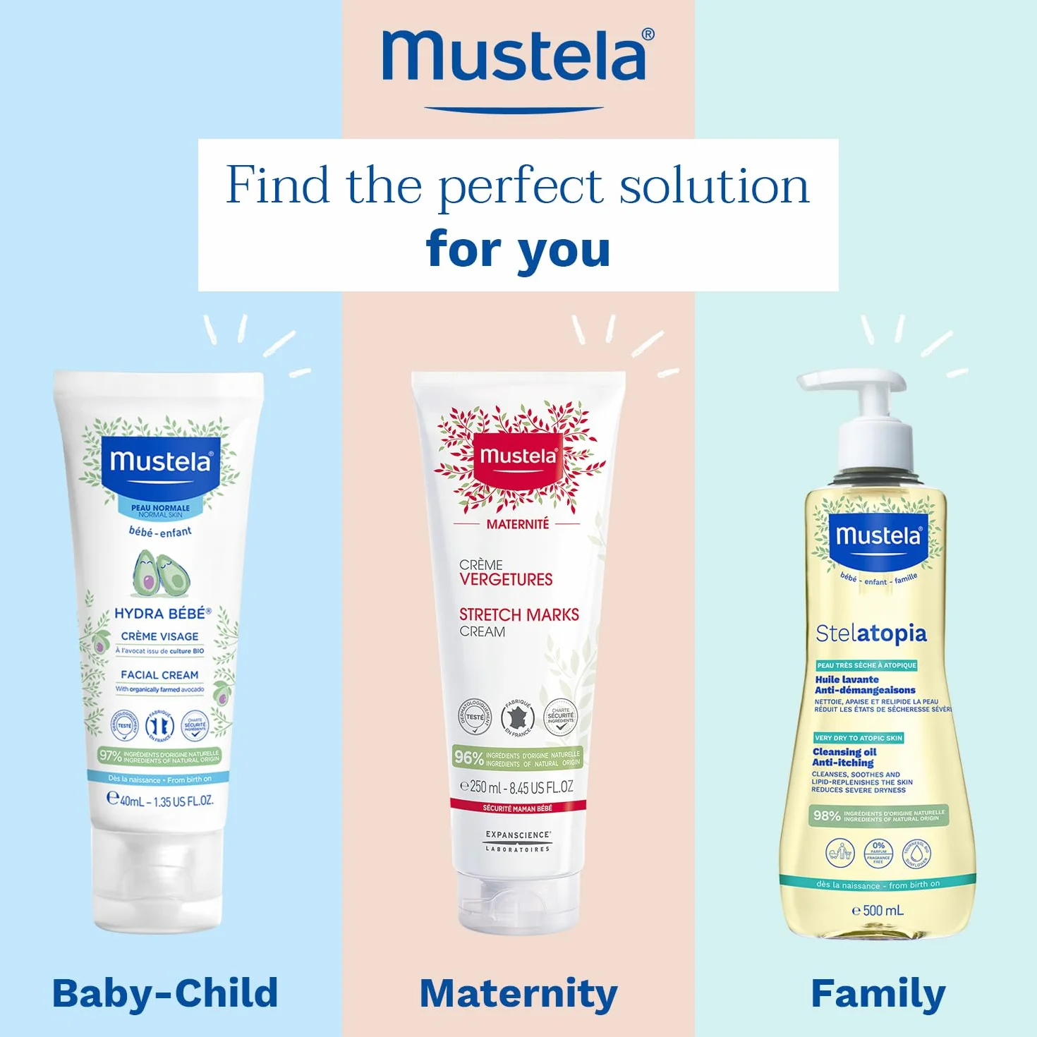 Mustela Hydra Bebe krem do twarzy od urodzenia, 40 ml