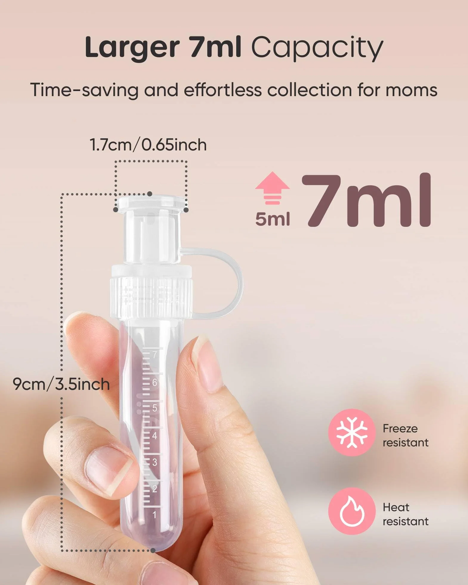 Nuliie Colostrum Collector Kit 7 ml/6 szt., nie zawiera BPA, wielokrotnego użytku, szczelny, z bawełnianą ściereczką, pojemnikiem do przechowywania, szczotką do czyszczenia, gotowy do użycia dla