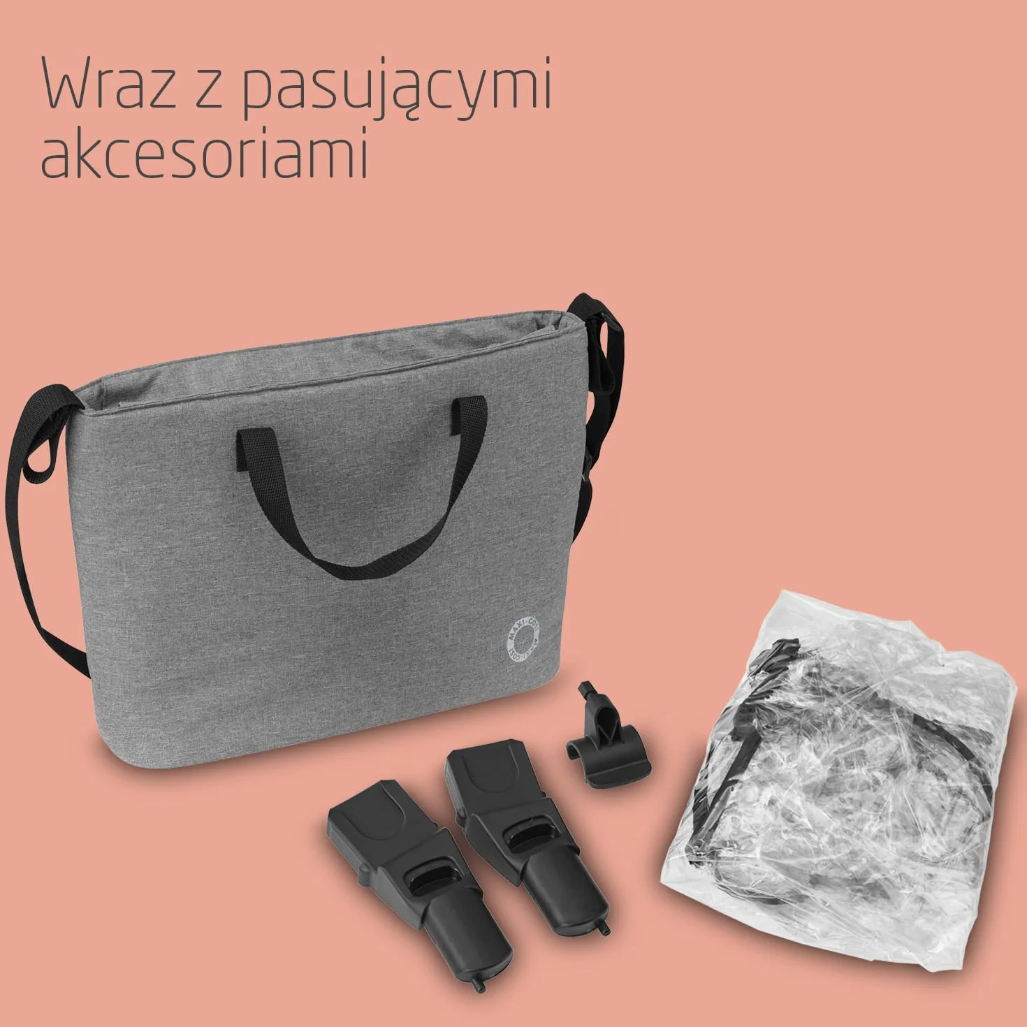 Maxi-Cosi Zelia S Trio Wielofunkcyjny Wózek Dziecięcy 3w1, 0–4 Lata, do 22 kg, Składany, Kompakt i Odchylany Wózek Spacerowy z Fotelik Samochodowy CabrioFix S i-Size i Torbą z Akcesoriami, Szary
