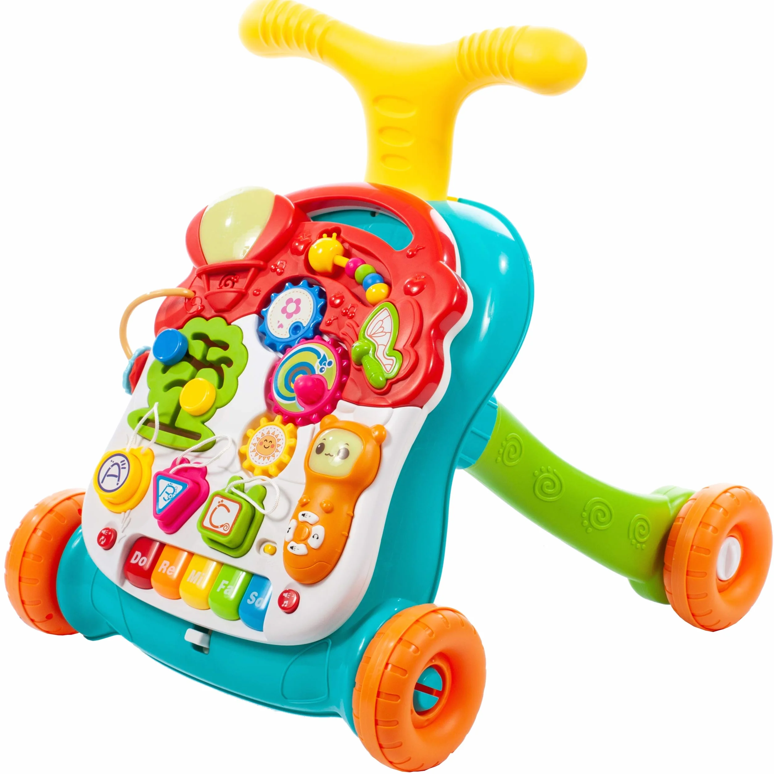 MalPlay 5901924216421 Chodzik Pchacz 5W1 Kolorowy ,Wielokolorowy