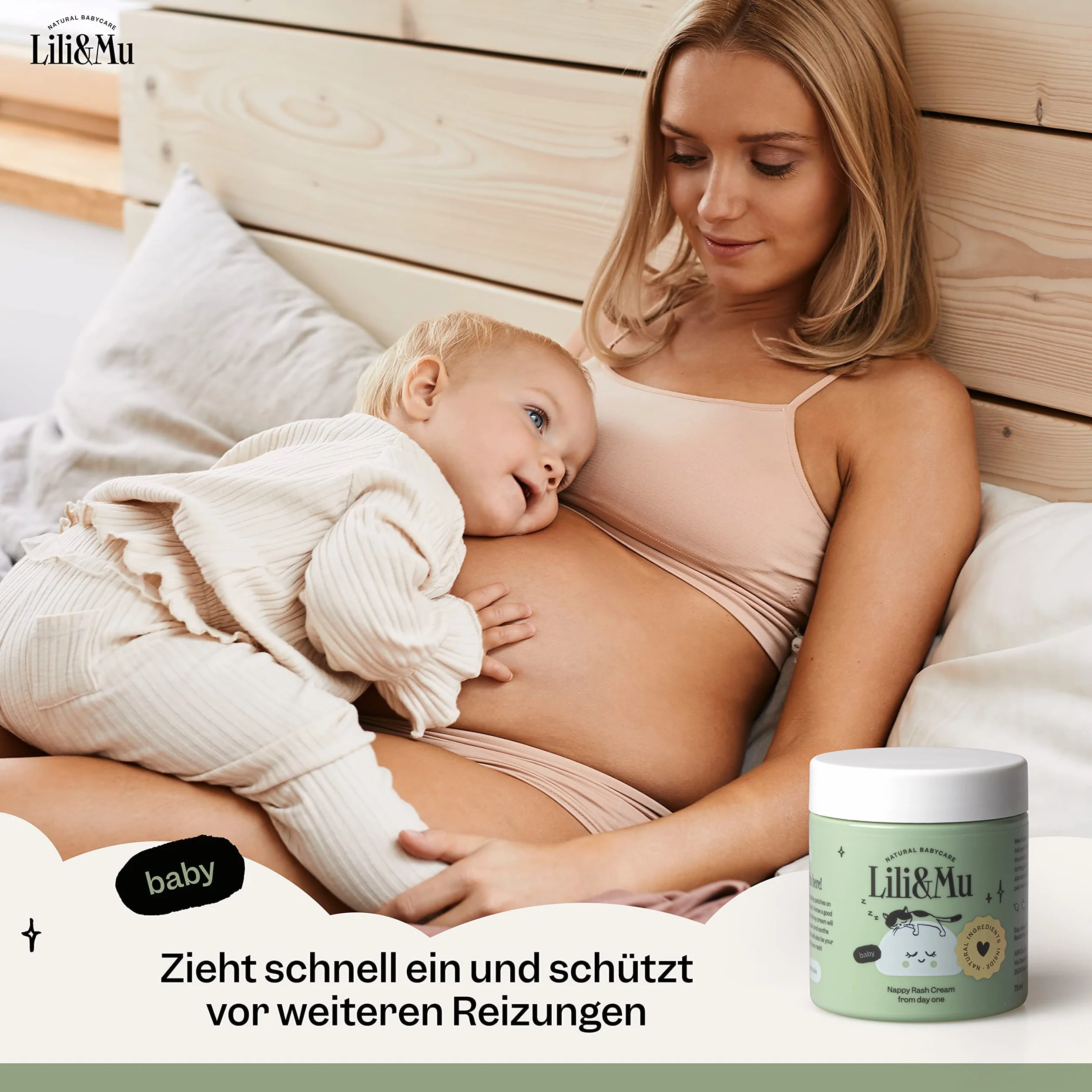 Lili&Mu krem ochronny na rany dla niemowląt | krem z pantenolem i masłem shea | nawilżający i ochronny krem dla niemowląt do skóry wrażliwej | naturalny kosmetyk dla niemowląt | krem 75 ml