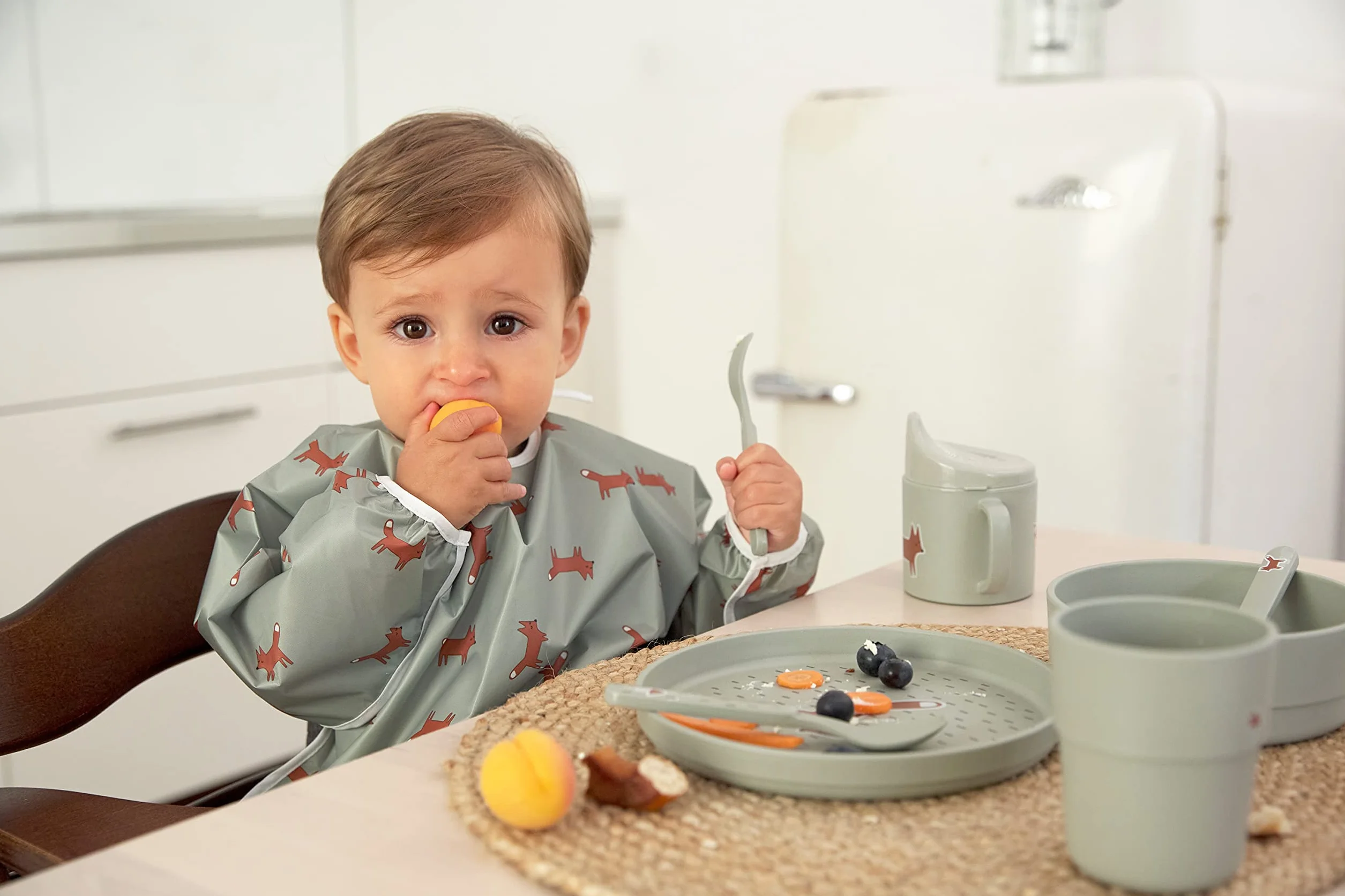 LÄSSIG Talerz dziecięcy bez melaminy, nie zawiera BPA, do zmywarki i kuchenki mikrofalowej/Plate Little Forest Fox