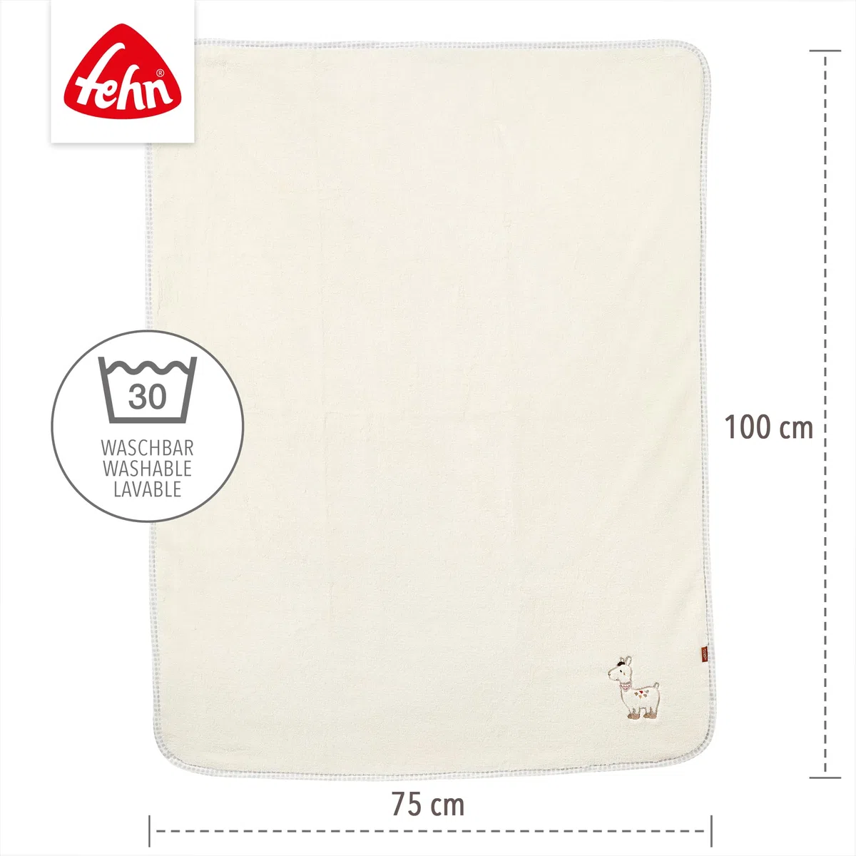 Fehn 058253 Kuscheldecke Peru/Kuschelige Schmusedecke für Babys und Kleinkinder ab 0+ Monaten - zum Kuscheln, als Krabbelunterlage, Schnuffeltuch oder Zudecke für zuhause und unterwegs