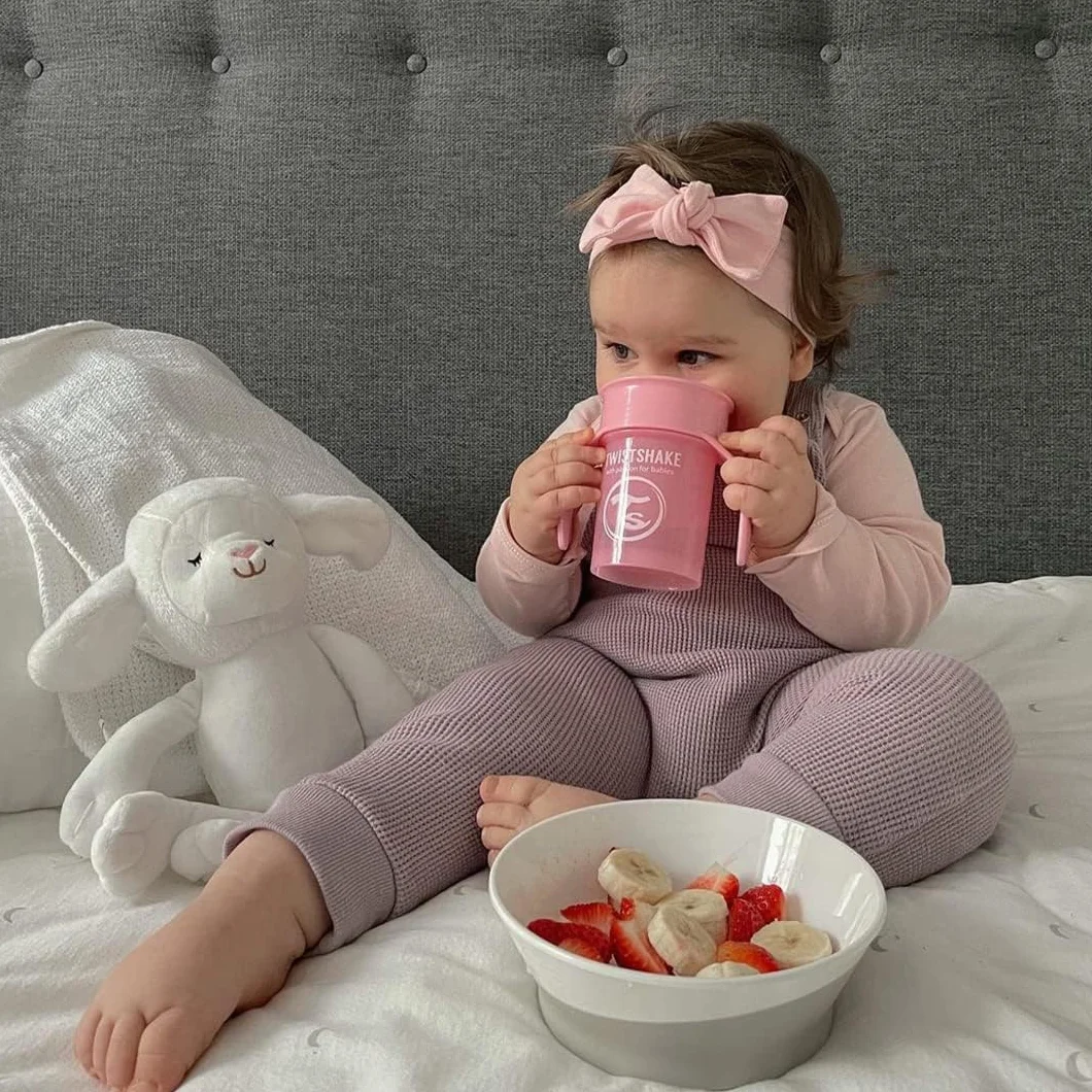 Twistshake Miski Z Pokrywką dla Dziecka do Karmienia, Miseczka dla Nauka Jedzenia z Treningowe, Samokarmienie z Odstawienie, Nie Zawiera BPA, 6+ miesięcy, Biały
