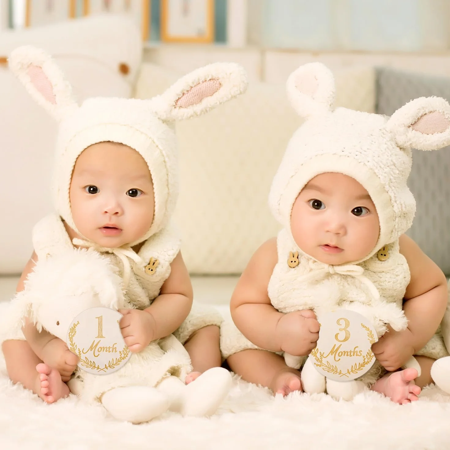 14 Kartek Miesiecznych dla Dzieci, Drewniany Krazek Tabliczki dla Dzieci w Wieku 1-12 Miesiecy Tabliczki dla Noworodków na Baby Shower Dekoracje na Pierwsze Urodziny (Styl 1)