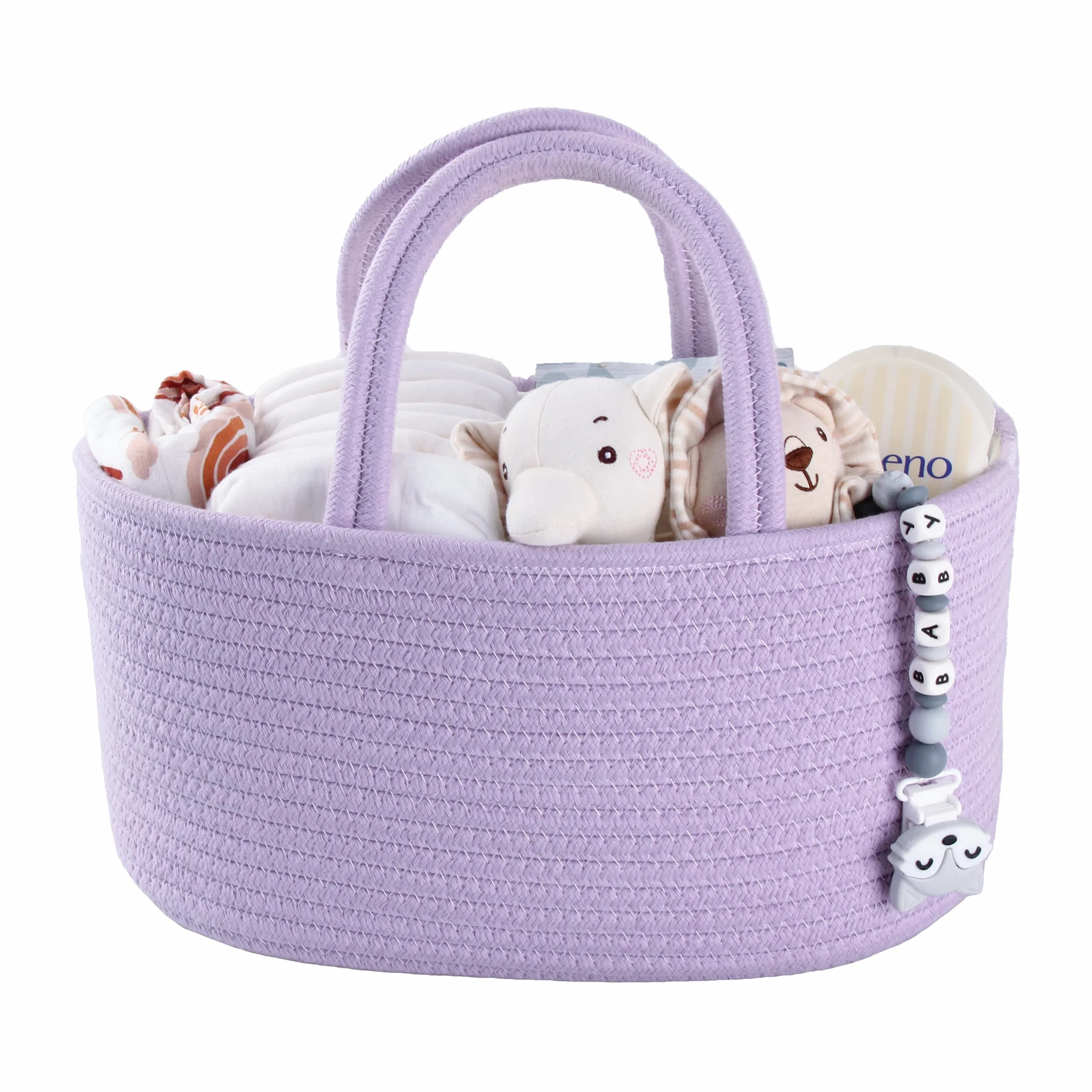 Organizer na pieluchy dla niemowląt, bawełniana lina, kosz do przechowywania, przenośny uchwyt, torba na przewijak, samochód, podróż, baby shower, prezenty, niezbędne dla noworodka, lista