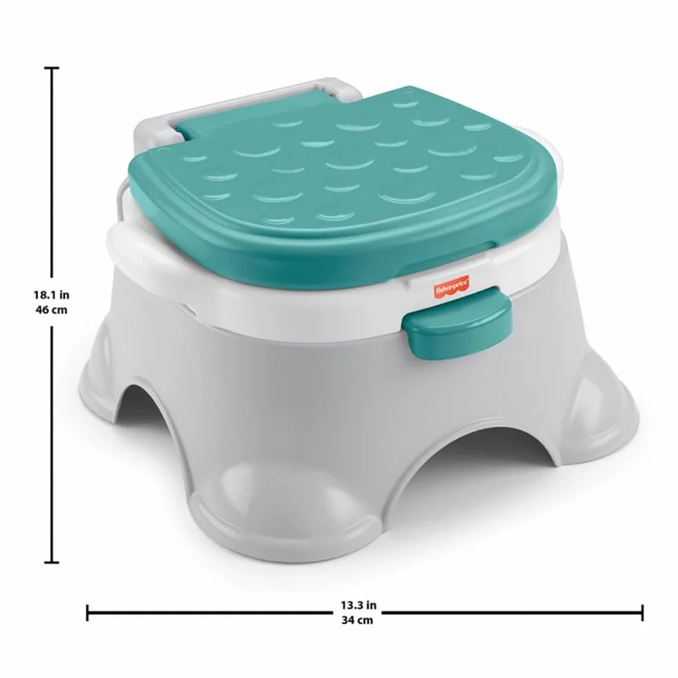Fisher-Price Nocnik 3-w-1 Nocniczek i podnóżek do nauki korzystania z toalety, ze zdejmowaną nakładką na sedes i zbiorniczkiem do mycia, HPY87