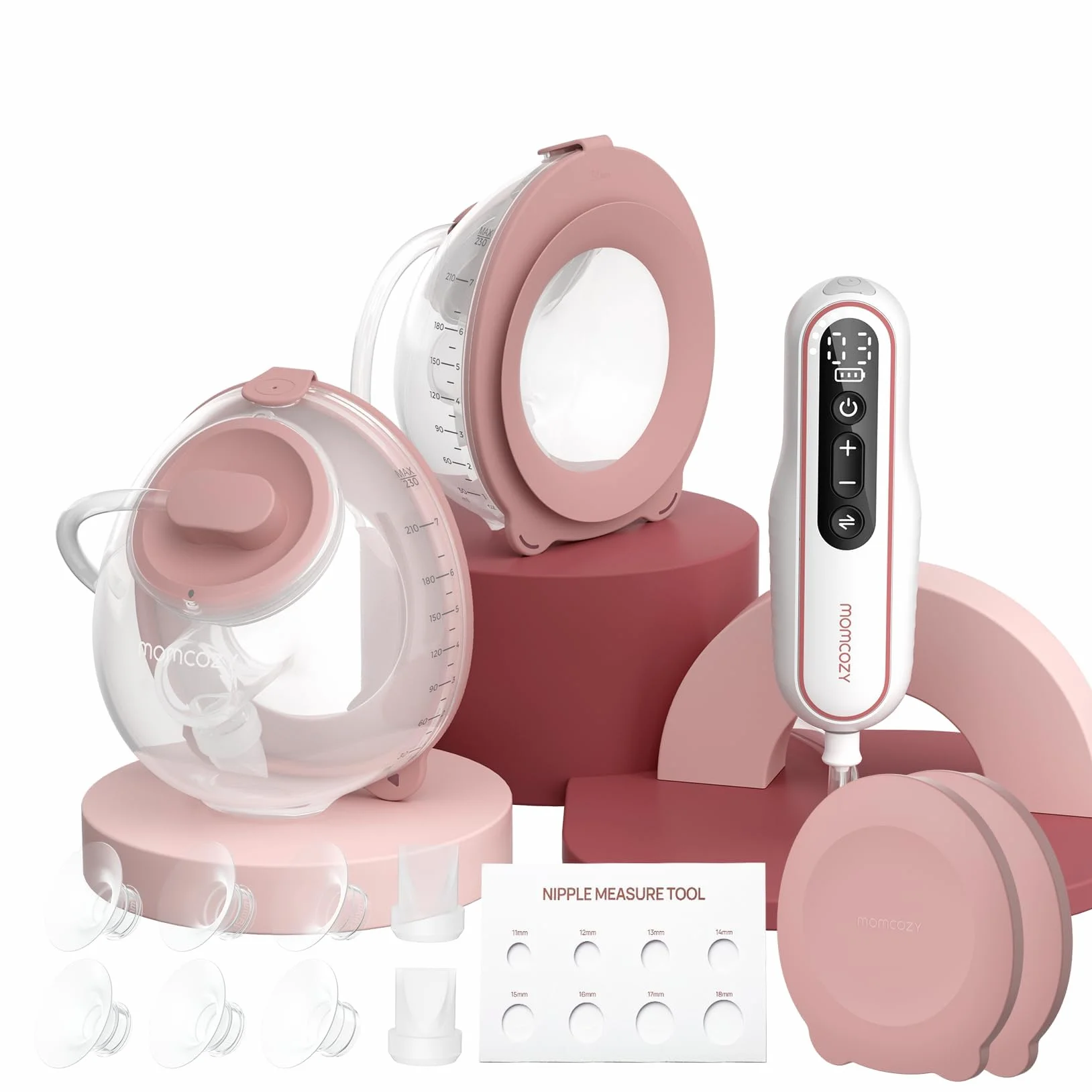 Momcozy V2 Pro Elektryczny laktator – ultralekki i kompaktowy, podwójny ręczny laktator z 3 poziomami ssania i 15 stopniami, cicha elektryczna pompa do mleka z zabezpieczeniem przed wyciekiem